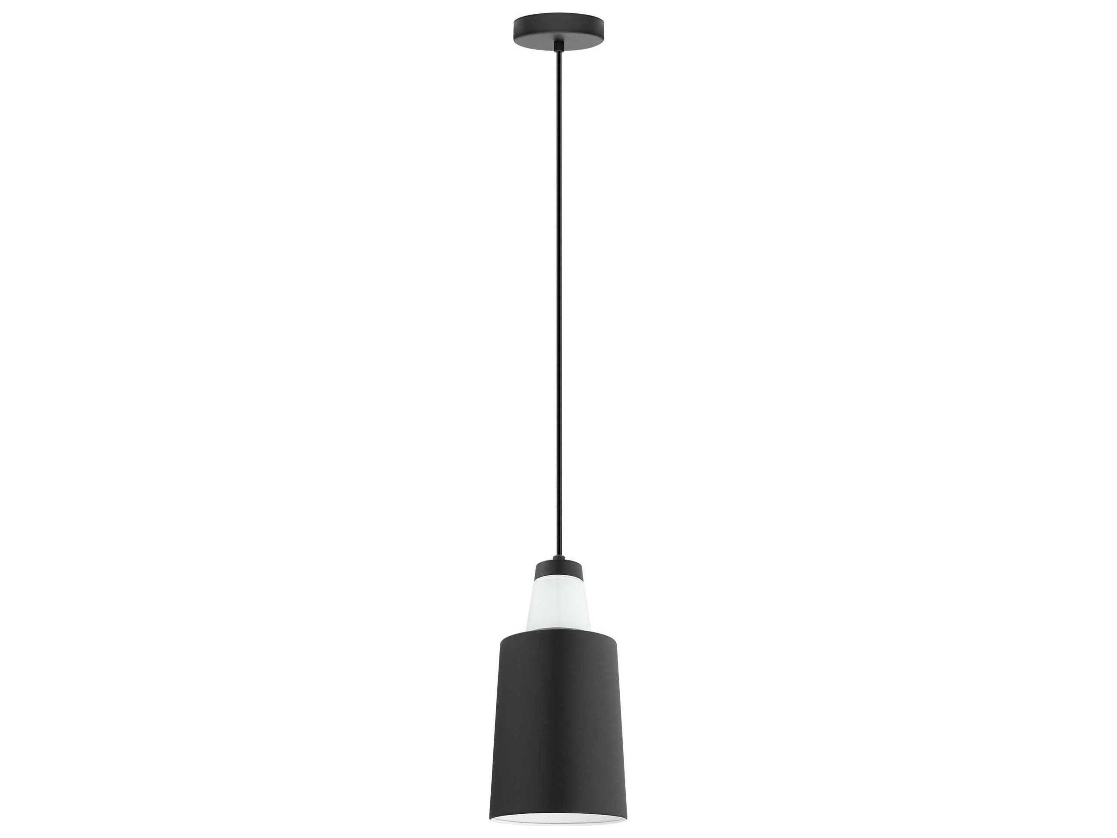 Eglo Tabanera 1-Light Black Cylinder Mini Pendant