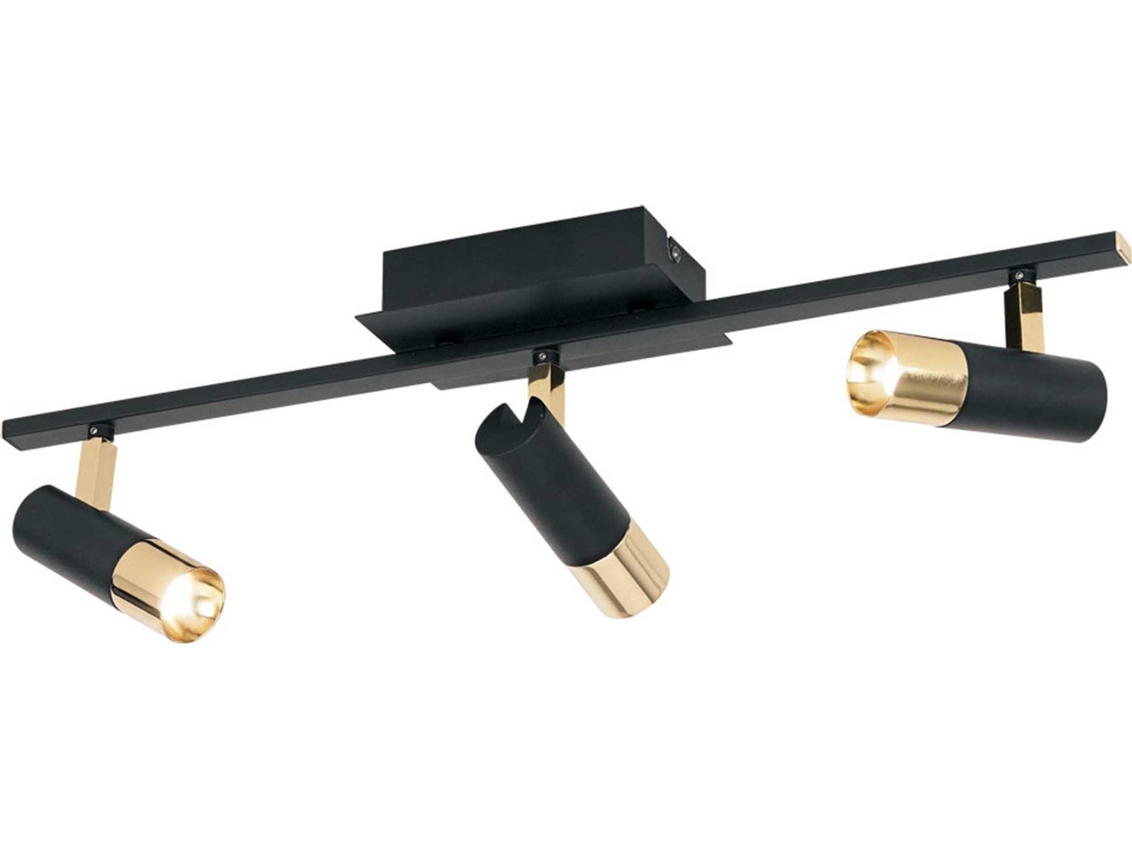Eglo Tomares 3-Light Black Gold Cylinder Linear Track & Rail Light