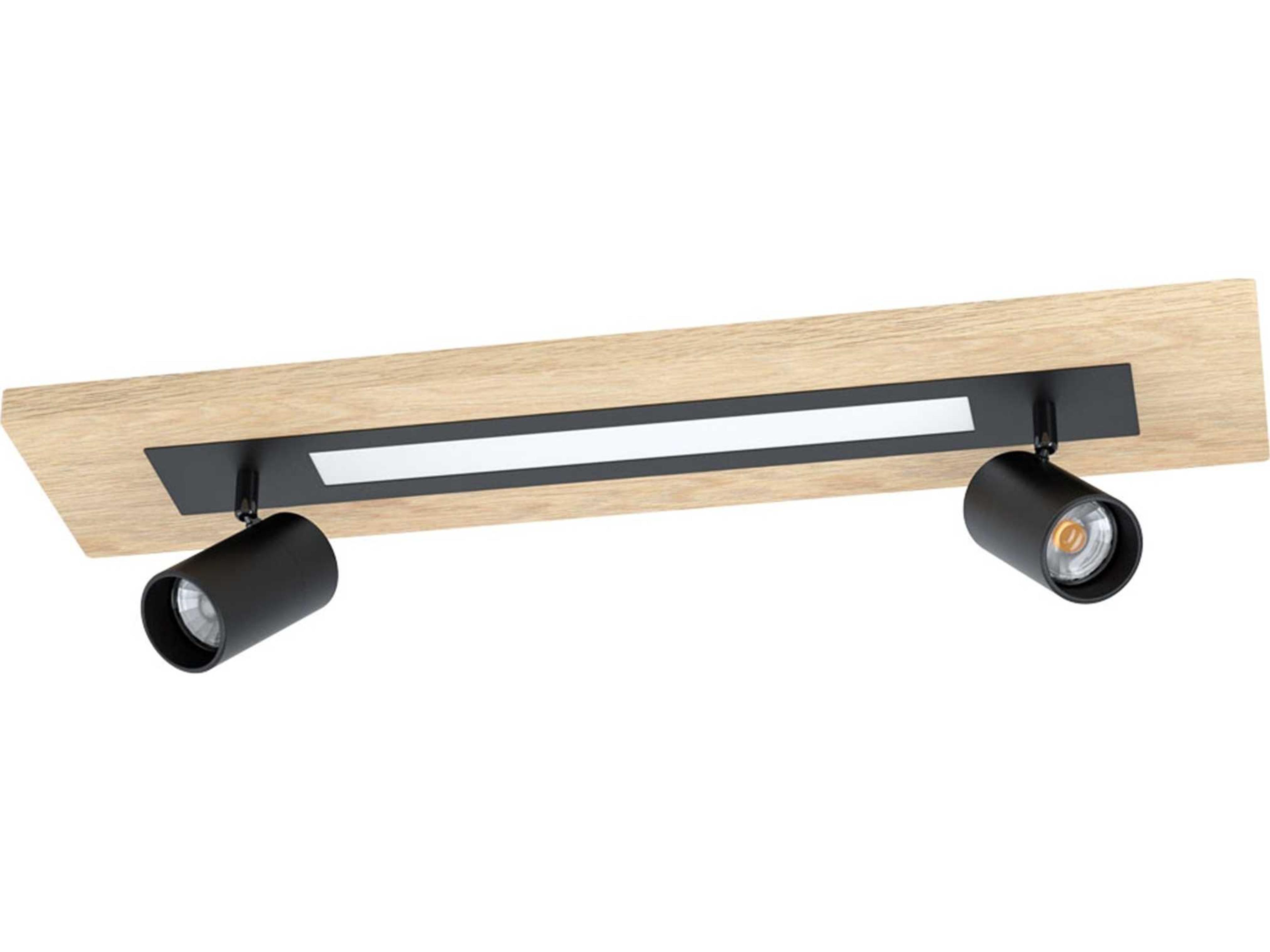 Eglo Torrestralle 3-Light Wood Black Brown Cylinder Linear Track & Rail Light