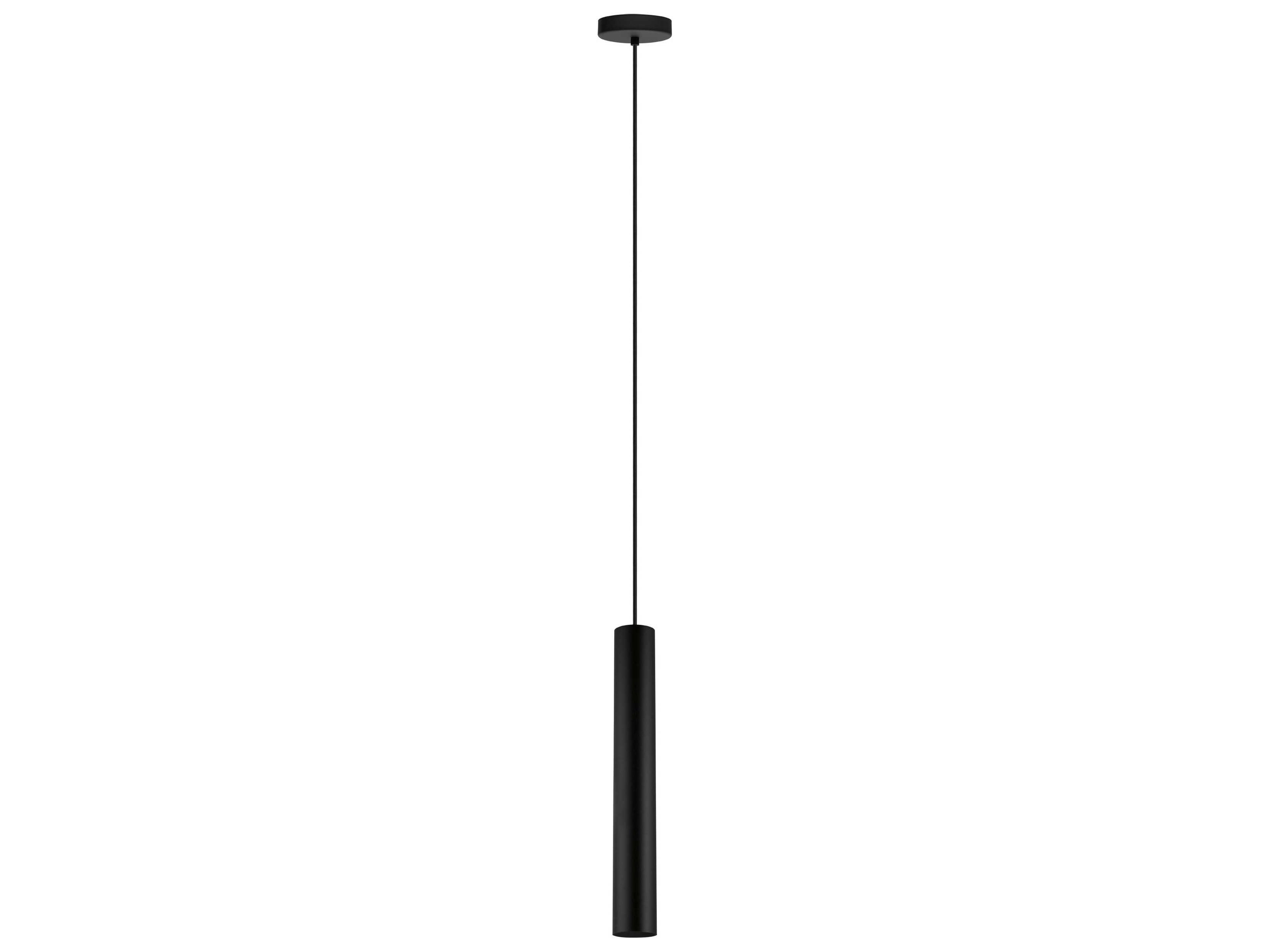 Eglo Tortoreto 1-Light Matte Black Cylinder Mini Pendant