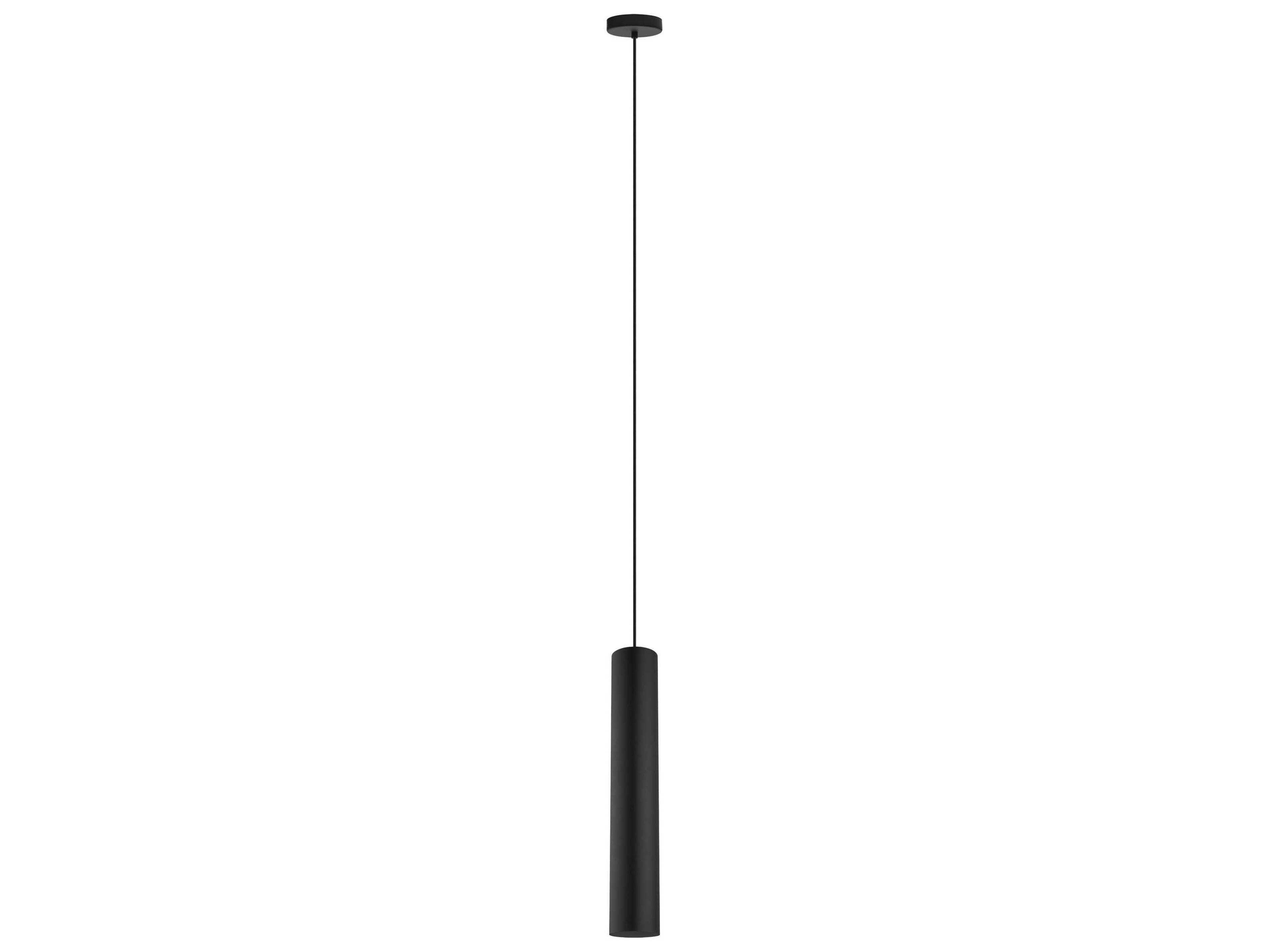 Eglo Tortoreto 1-Light Matte Black Cylinder Mini Pendant