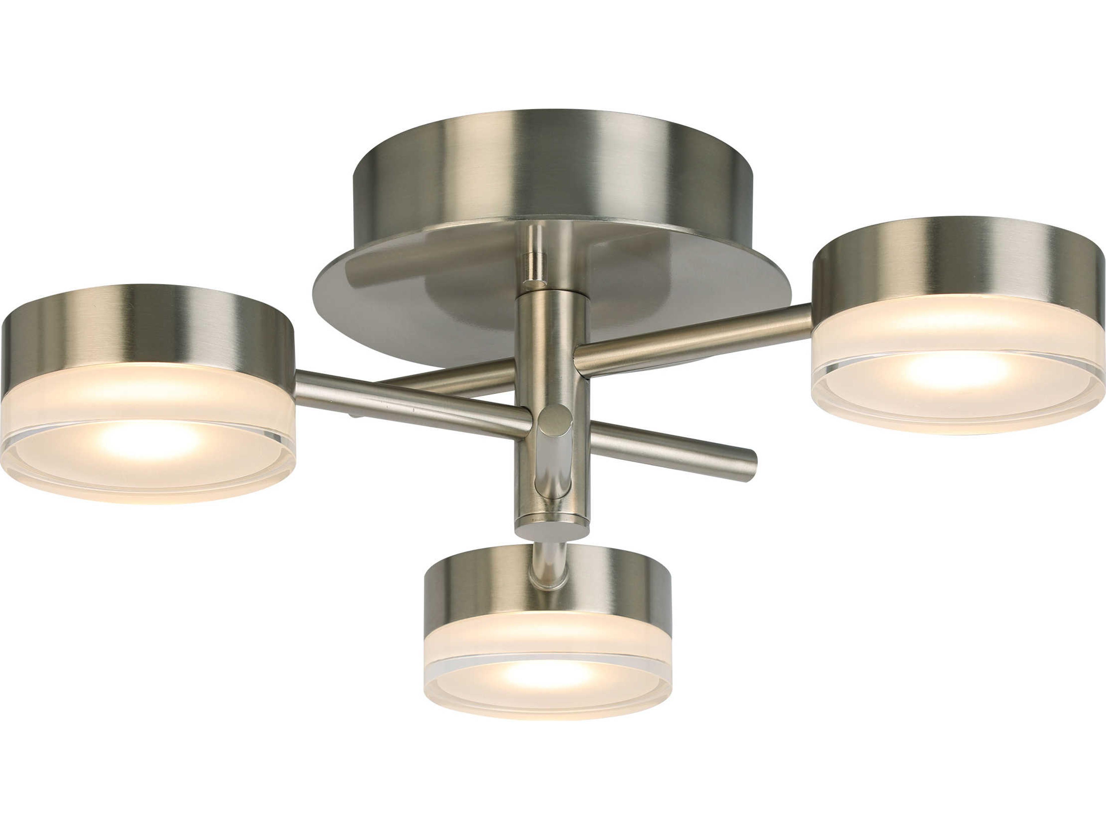 Eglo Transton 3-Light Brushed Nickel Semi Flush Mount