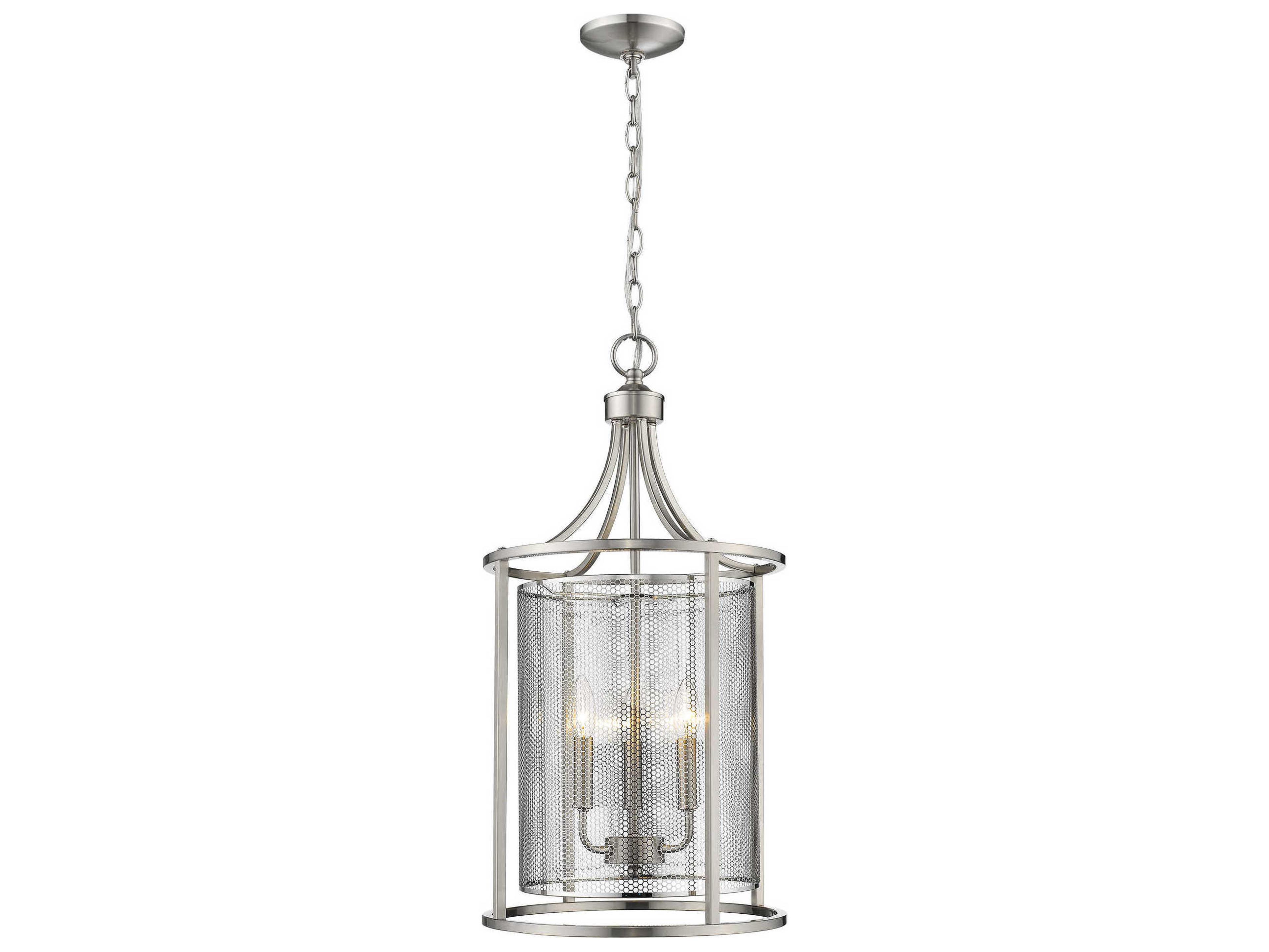 Verona 3-Light Brushed Nickel Cylinder Pendant