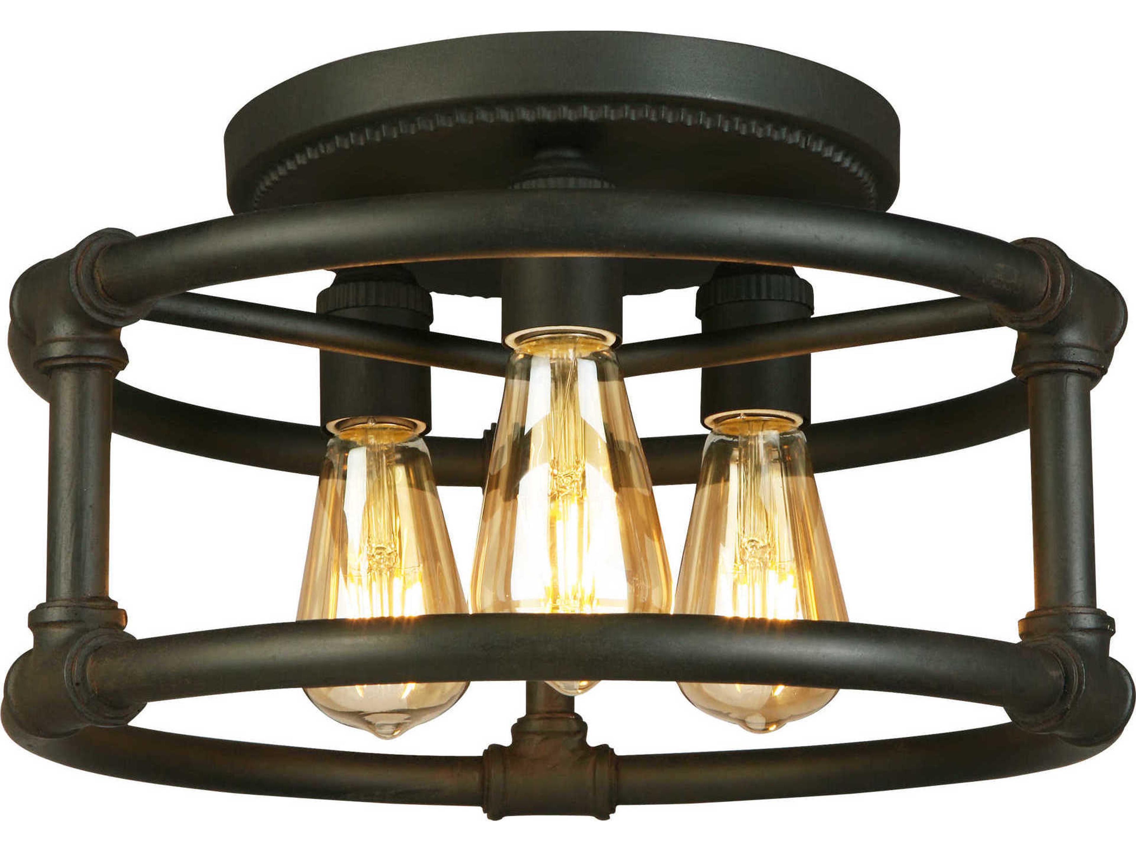 Eglo Wymer 3-Light Matte Bronze Semi Flush Mount