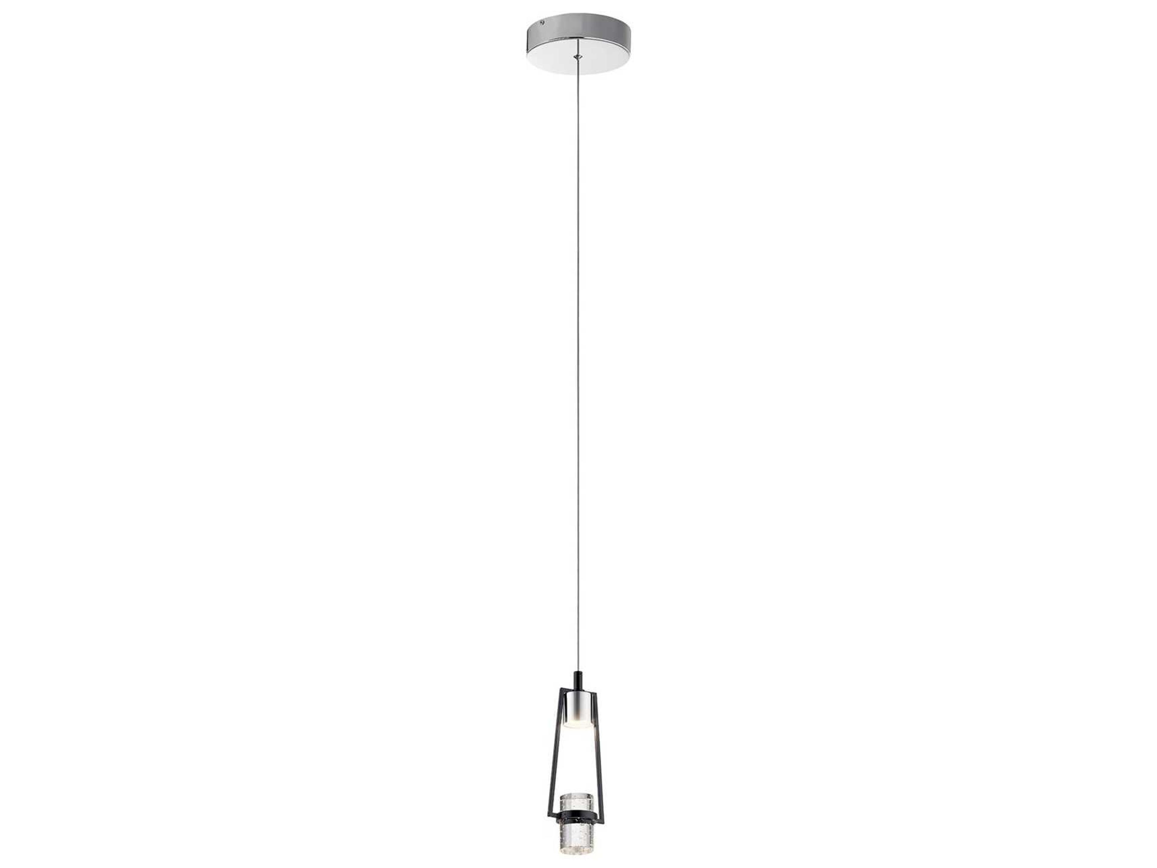 Ayse 1-Light Matte Black Crystal LED Cylinder Mini Pendant