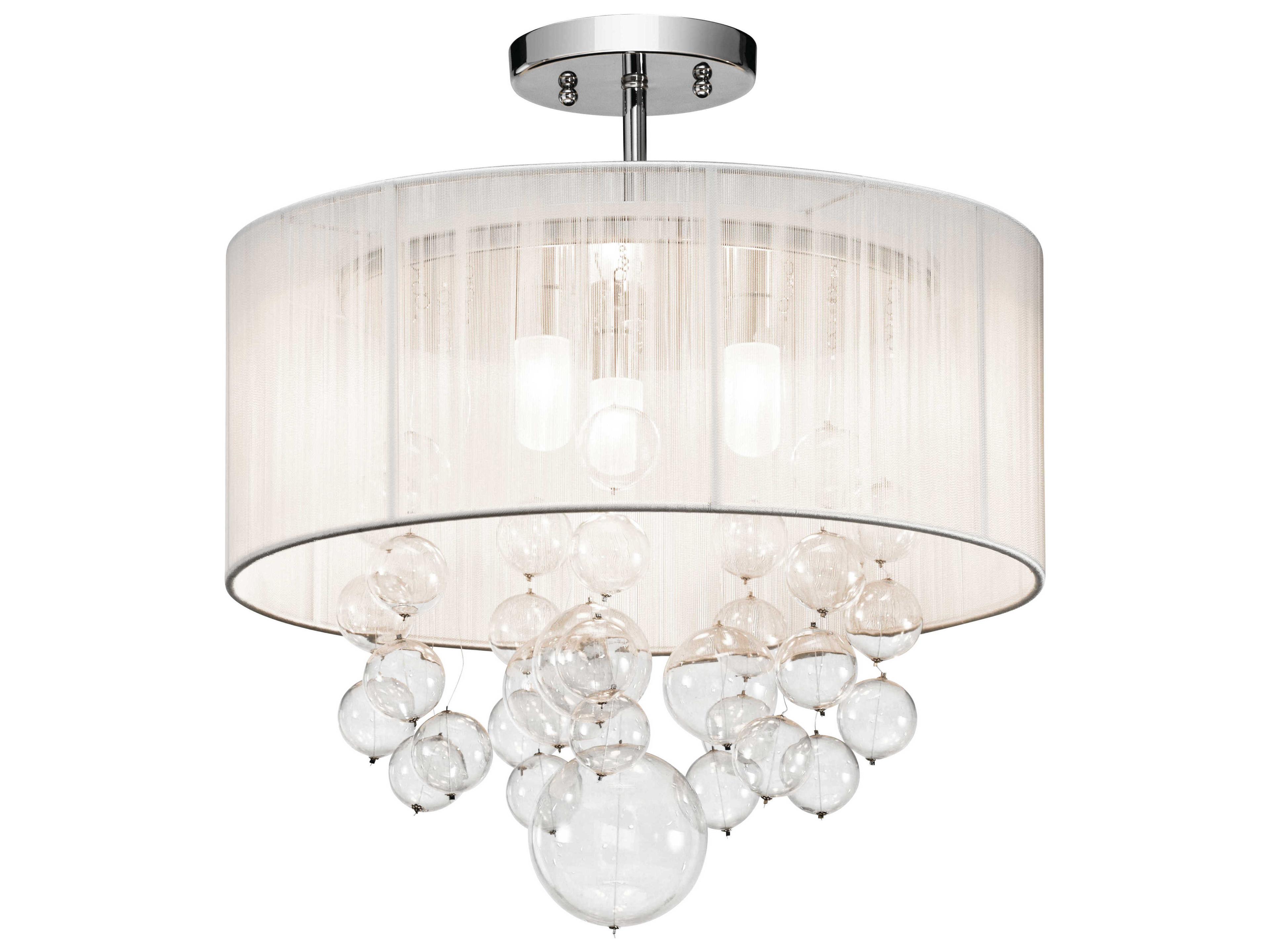 Elan Imbuia 3-Light Chrome Glass Globe Semi Flush Mount