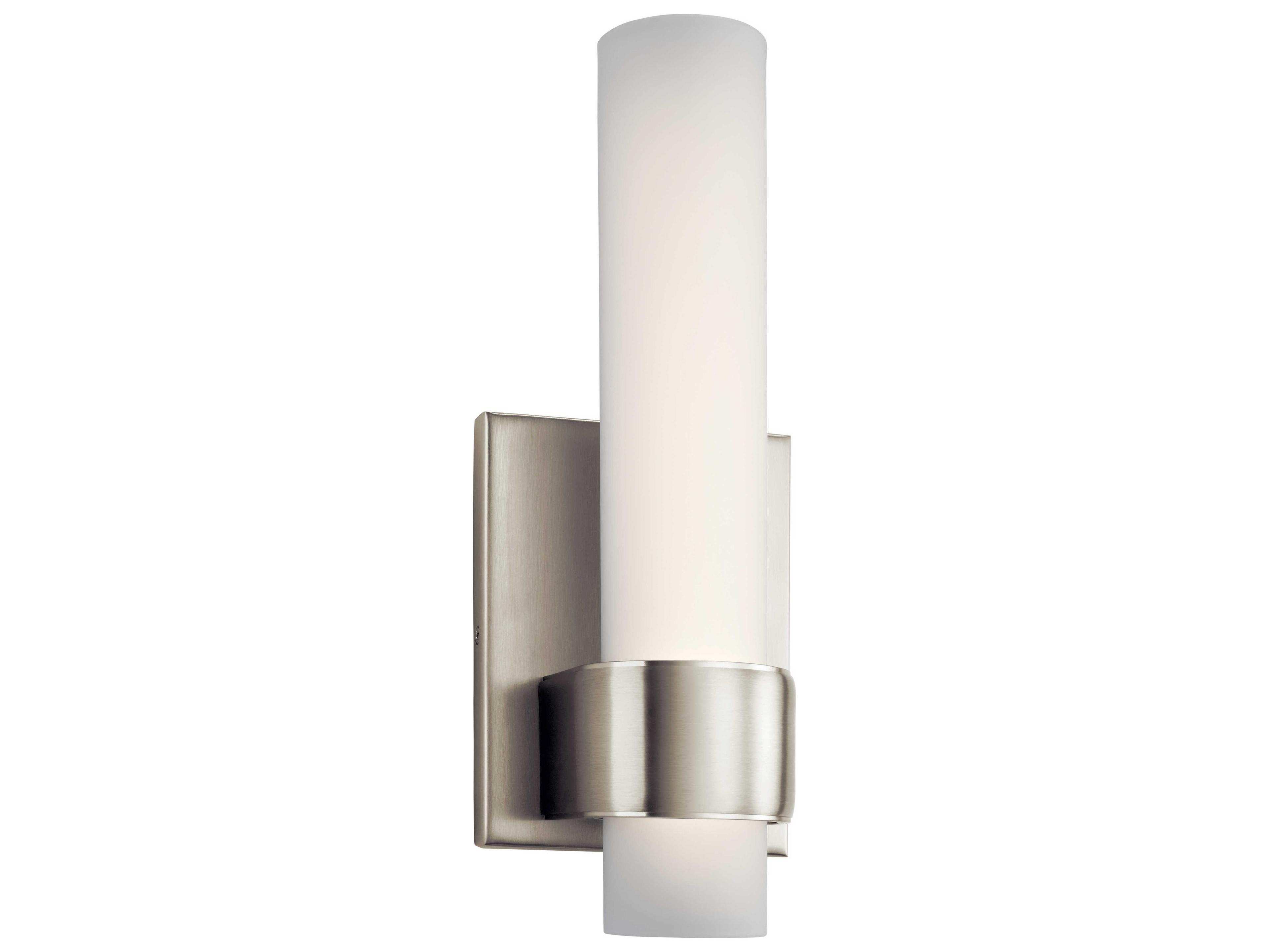 Elan Izza 1-Light Brushed Nickel Glass LED Vanity Light