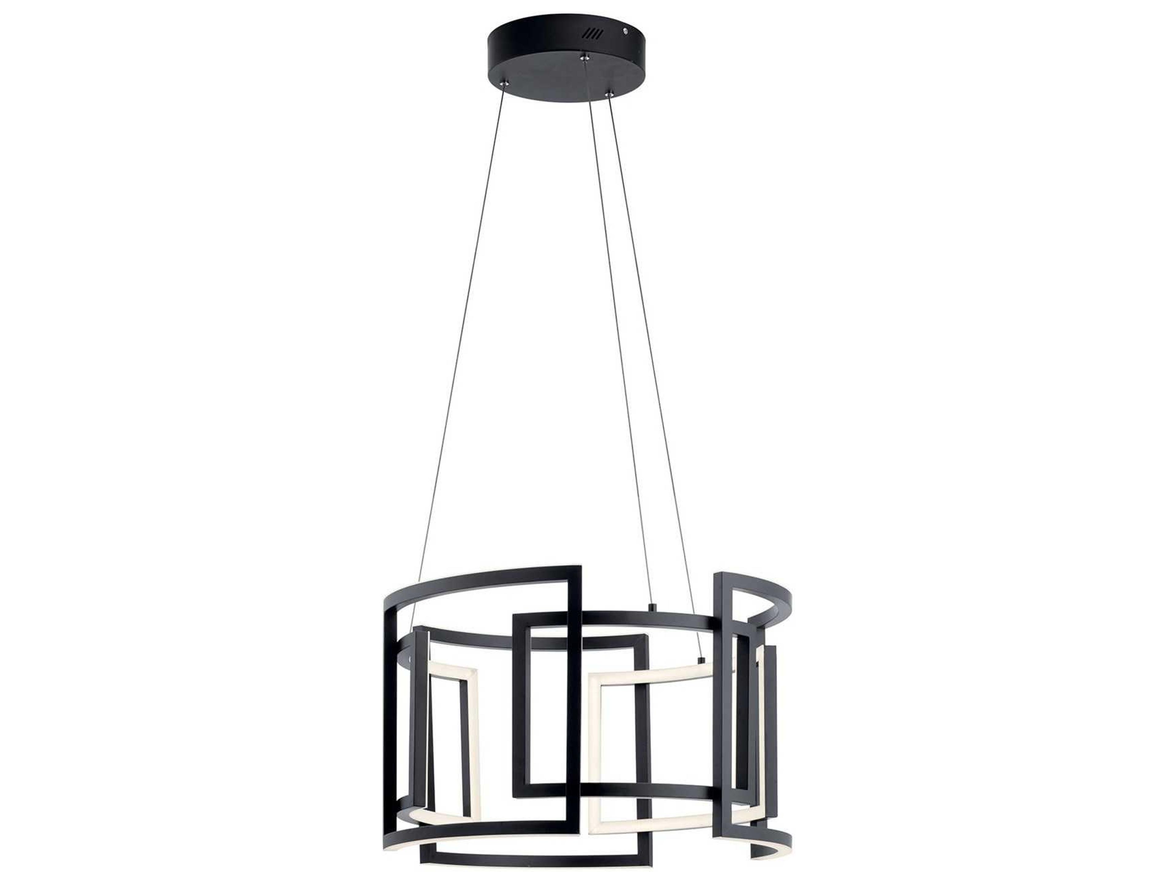 Melko 9-Light Black LED Drum Geometric Pendant