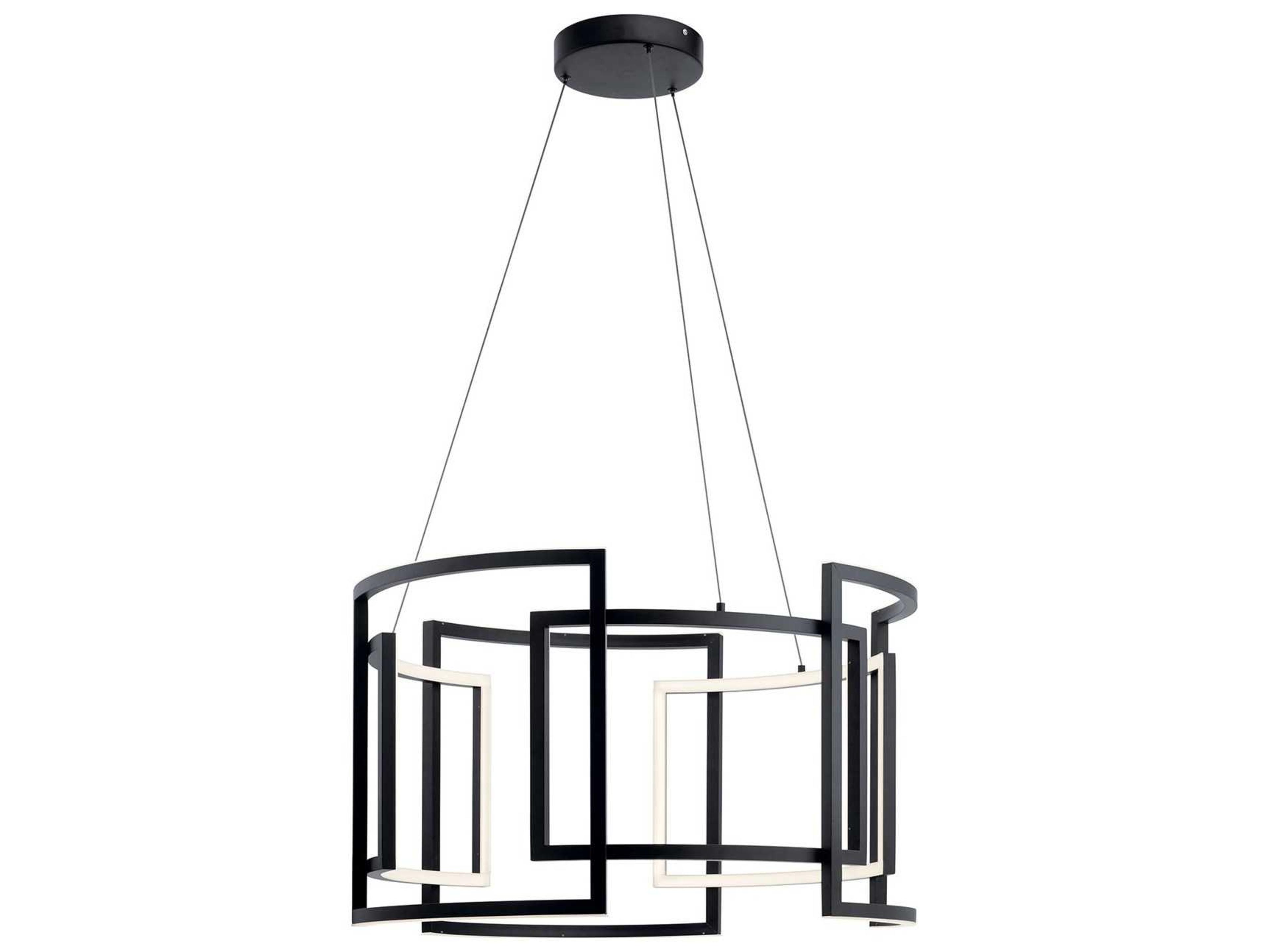 Melko 9-Light Black LED Drum Geometric Pendant