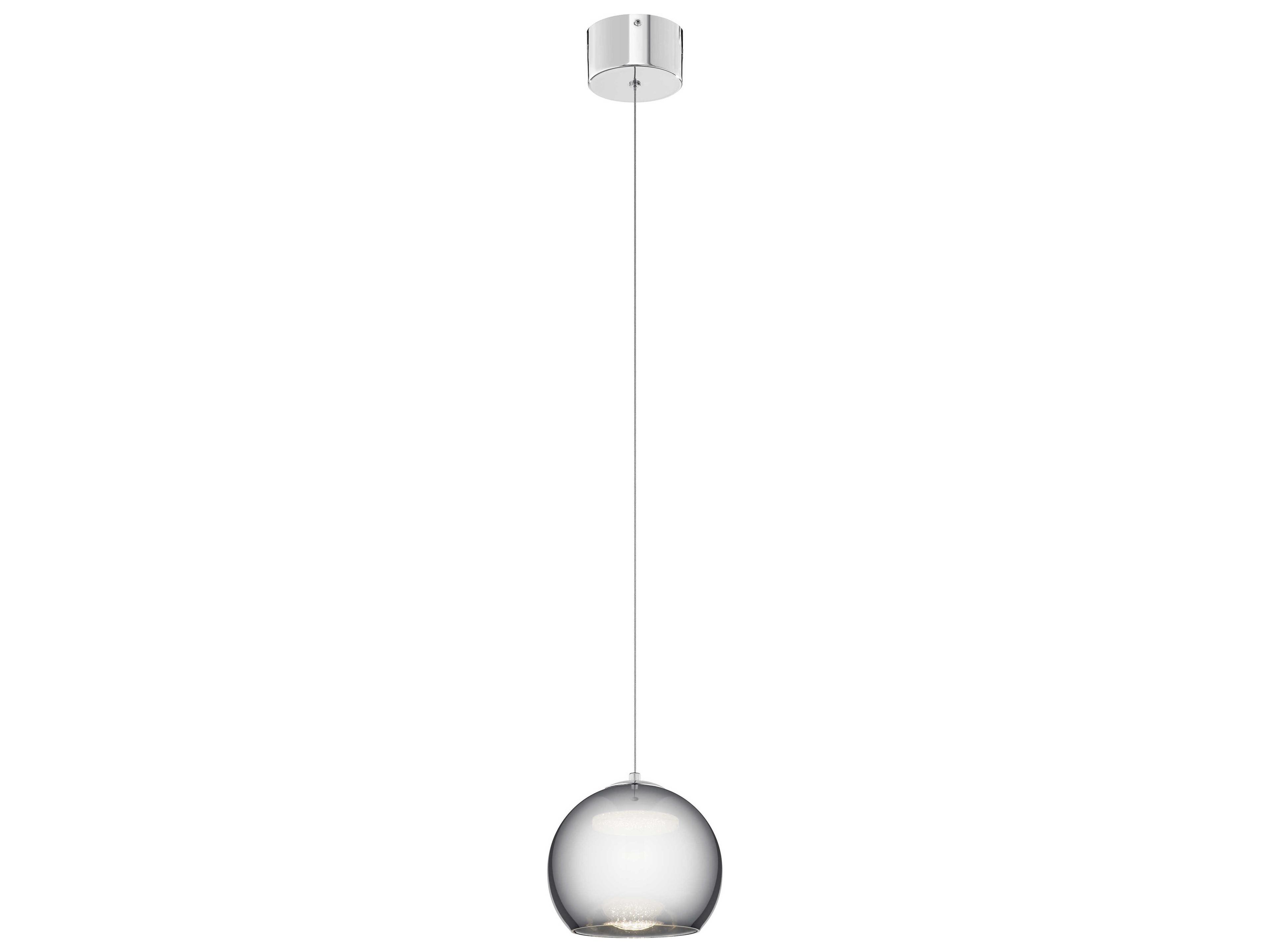 Elan Rendo 1-Light Chrome Glass LED Globe Mini Pendant