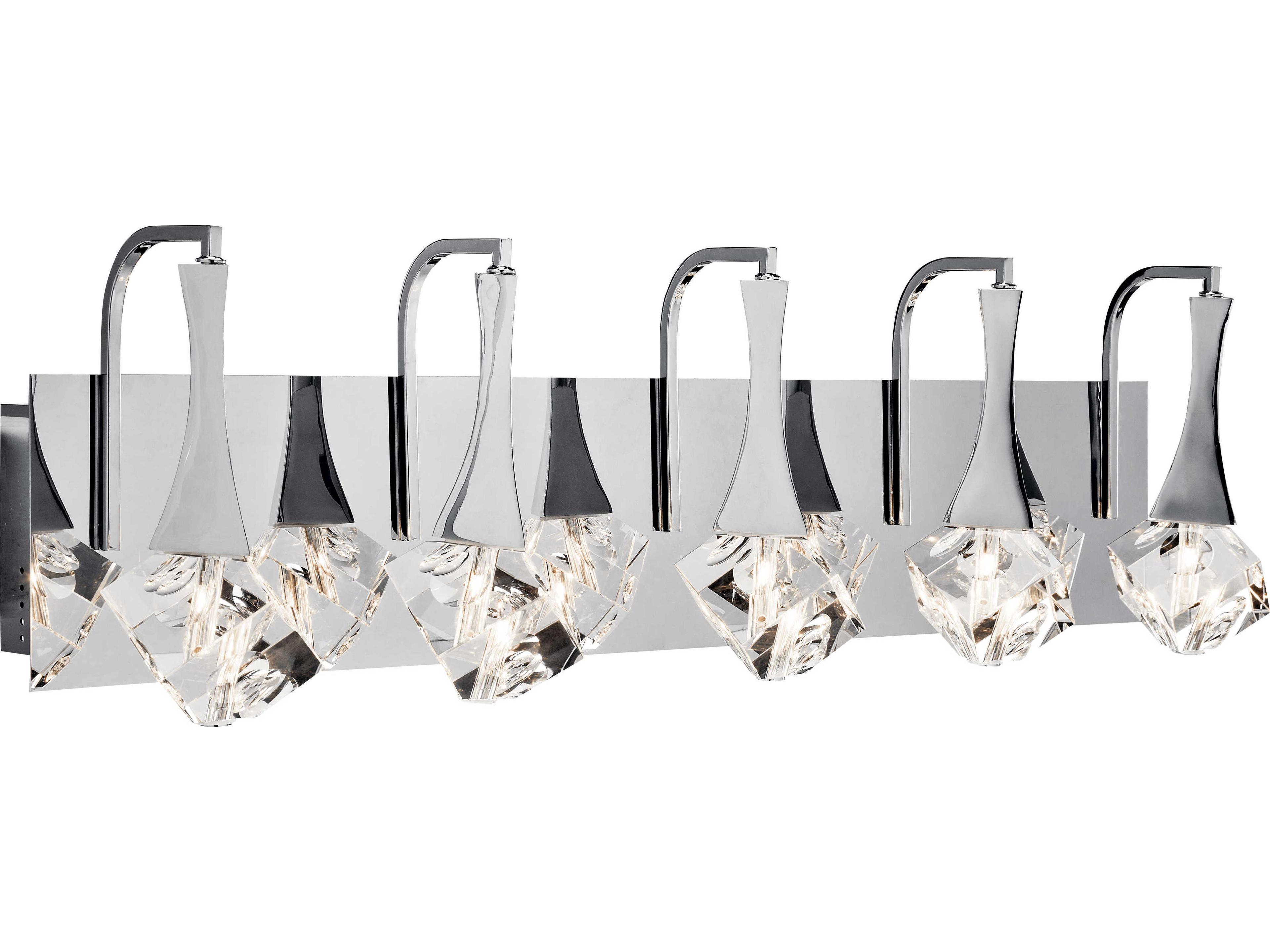 Elan Rockne 5-Light Chrome Crystal Glass Wall Sconce