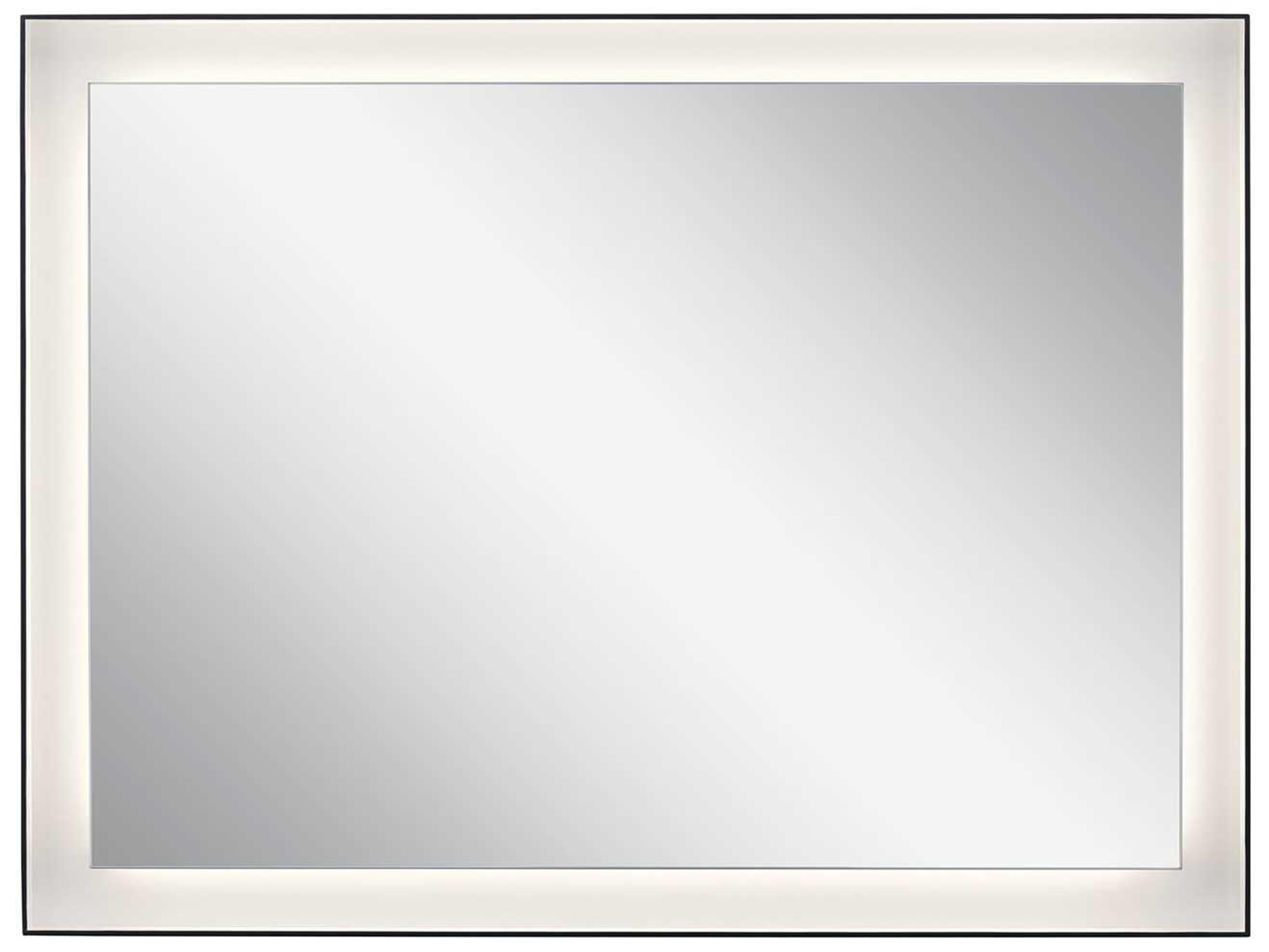 Elan Ryame Matte Black Rectangular LED Wall Mirror