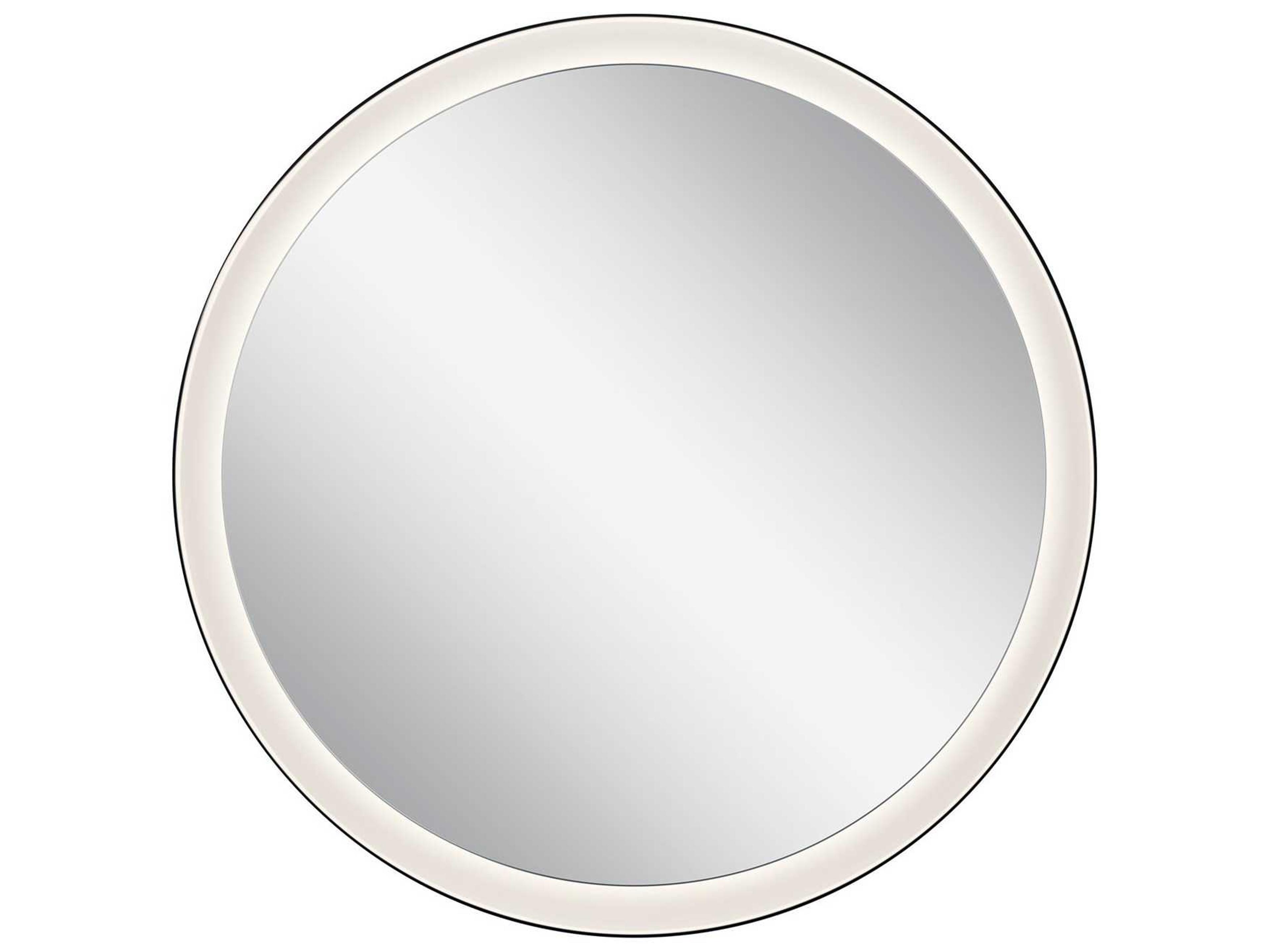 Elan Ryame Matte Black Round LED Wall Mirror