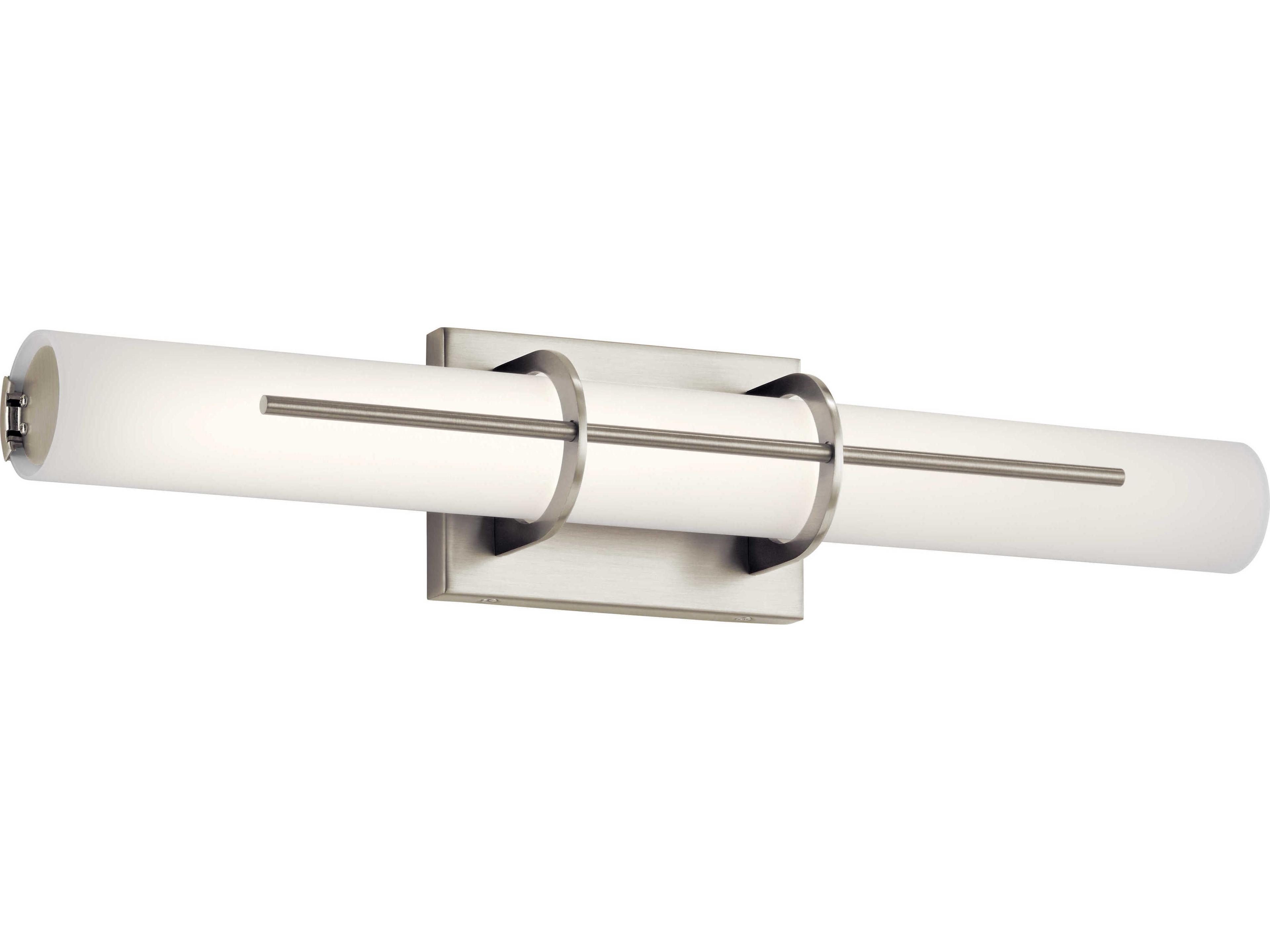 Elan Traverso 1-Light Brushed Nickel Glass LED Vanity Light