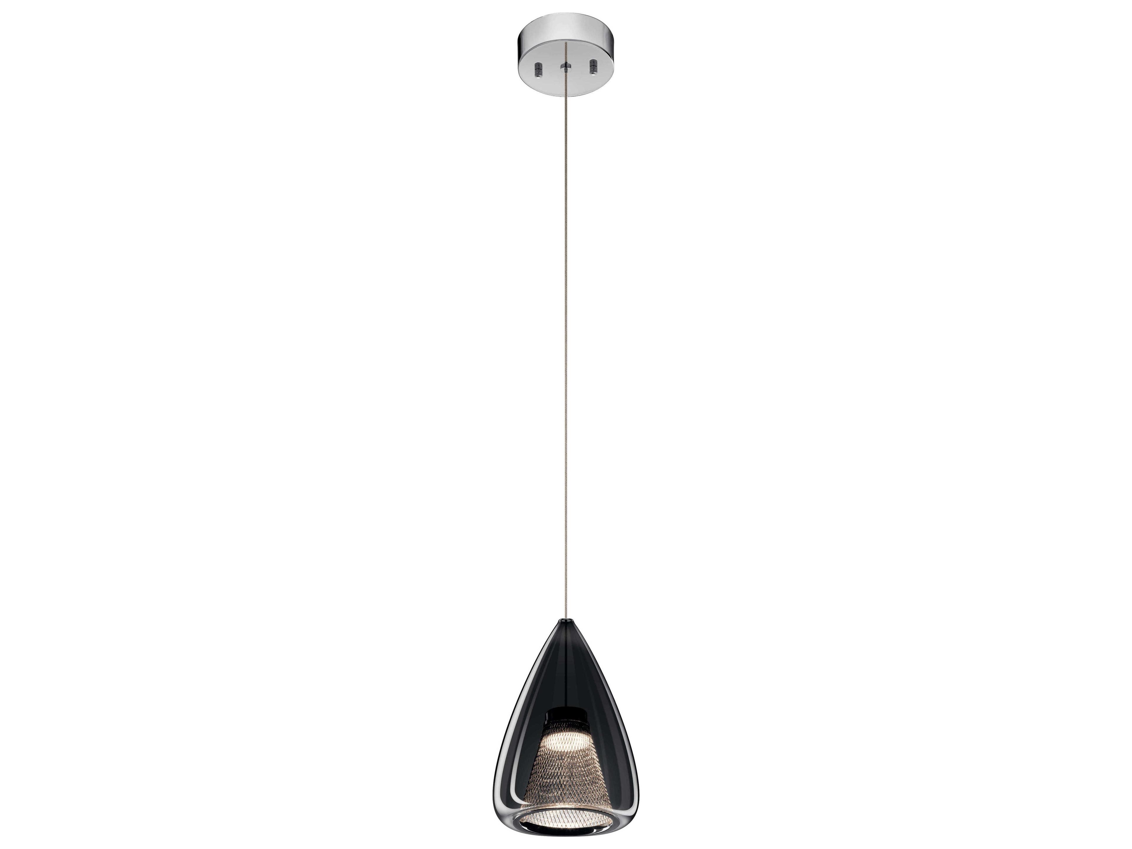 Zin 1-Light Chrome Glass LED Bell Mini Pendant