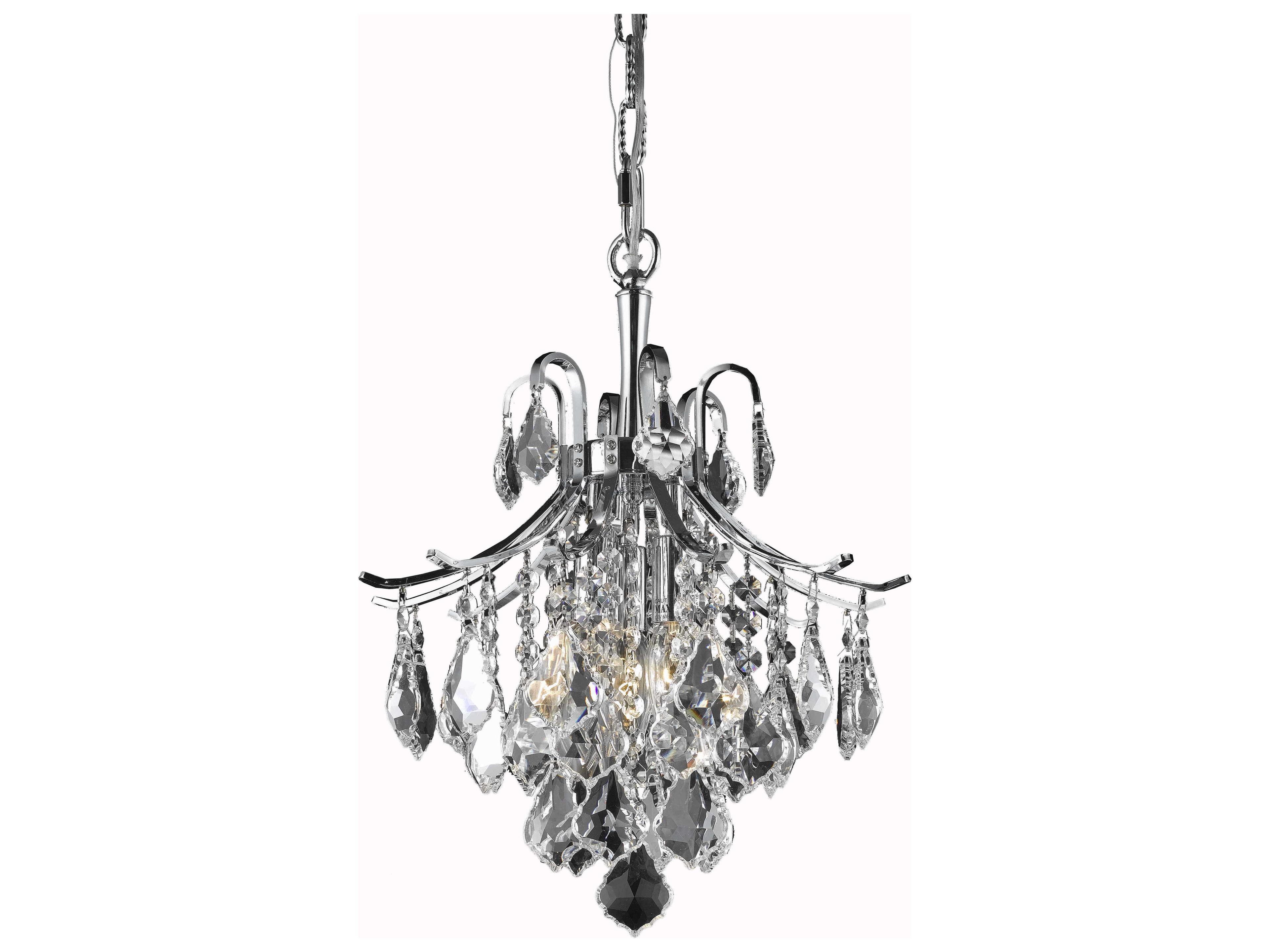 Elegant Lighting Amelia 3-Light Chrome Crystal Mini Pendant
