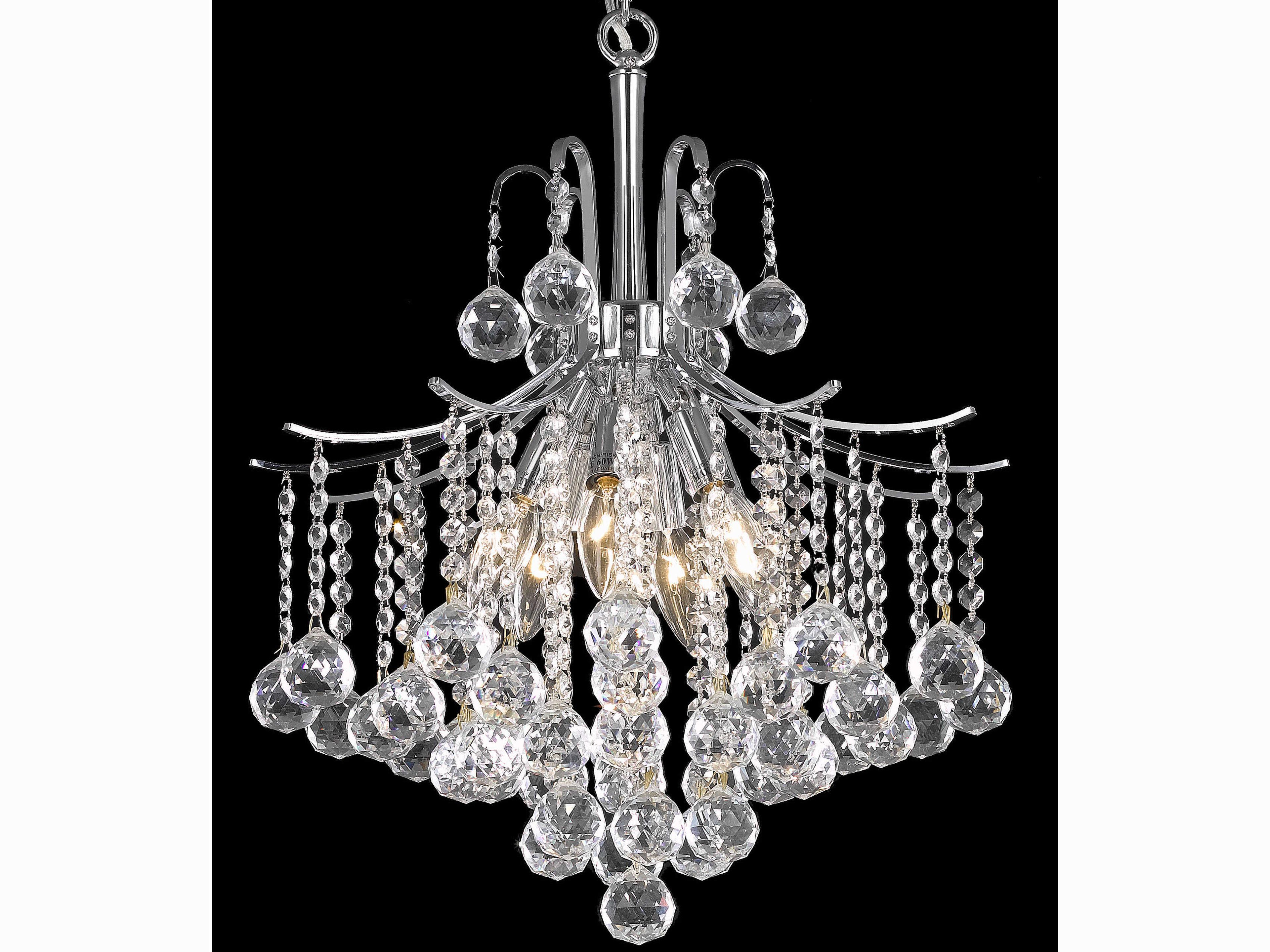 Elegant Lighting Amelia 6-Light Chrome Crystal Pendant
