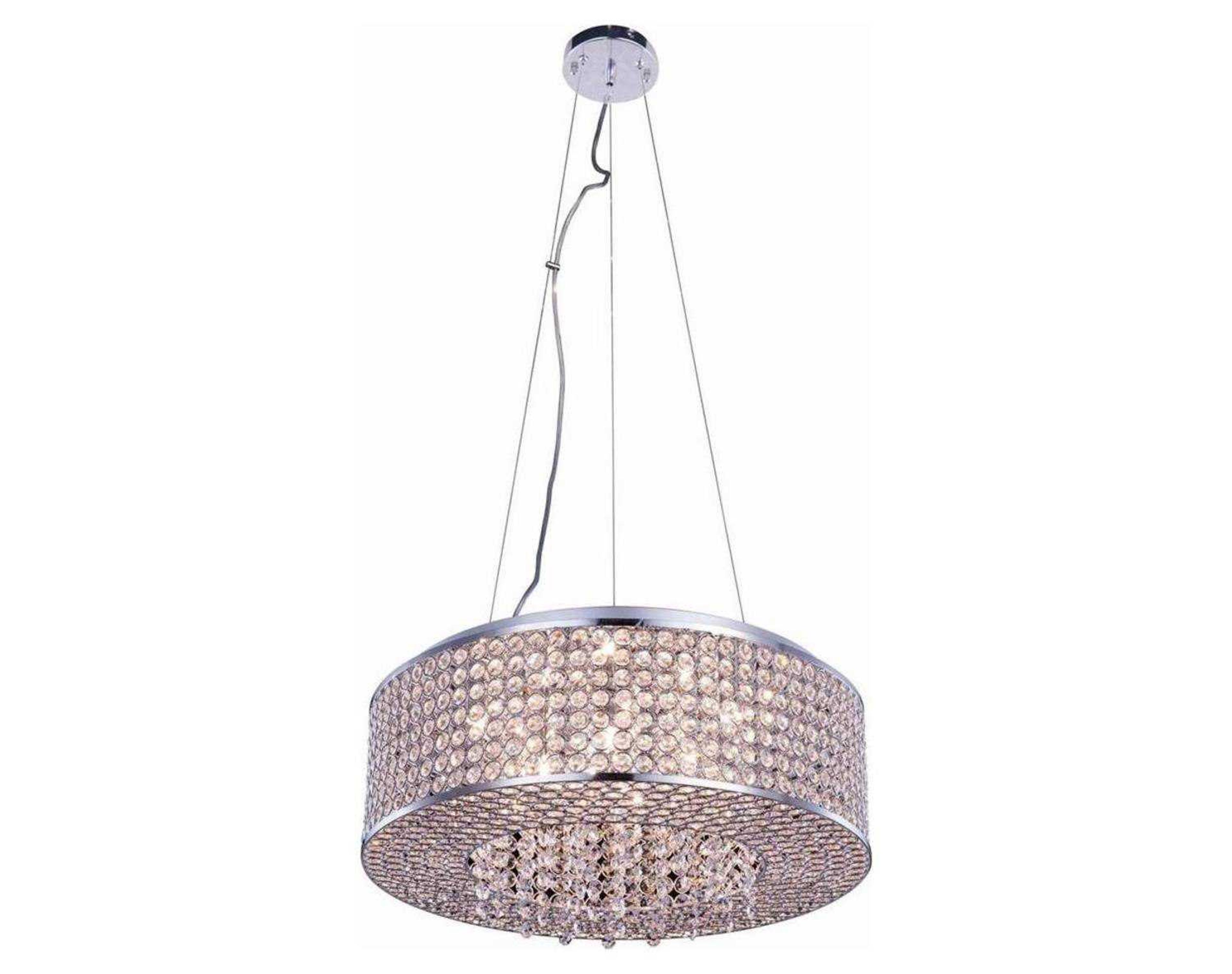 Elegant Lighting Amelie 8-Light Chrome Crystal Pendant