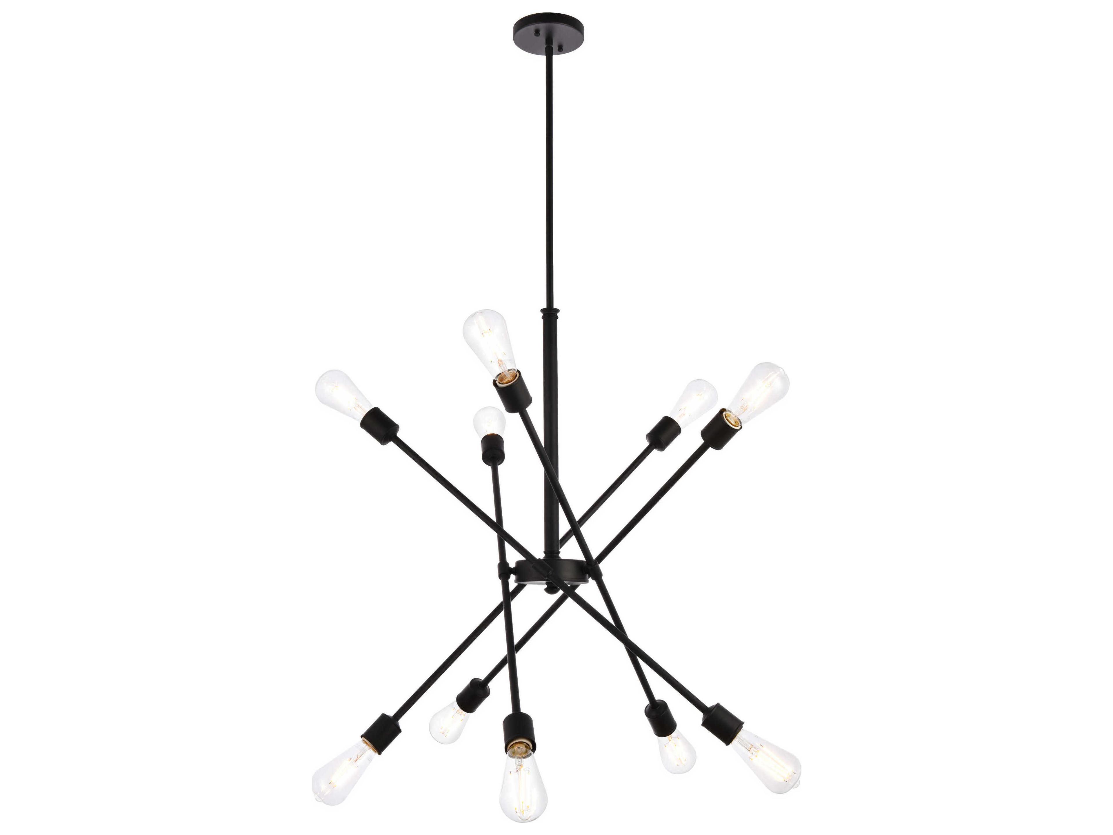 Elegant Lighting Axel 10-Light Black Sputnik Pendant
