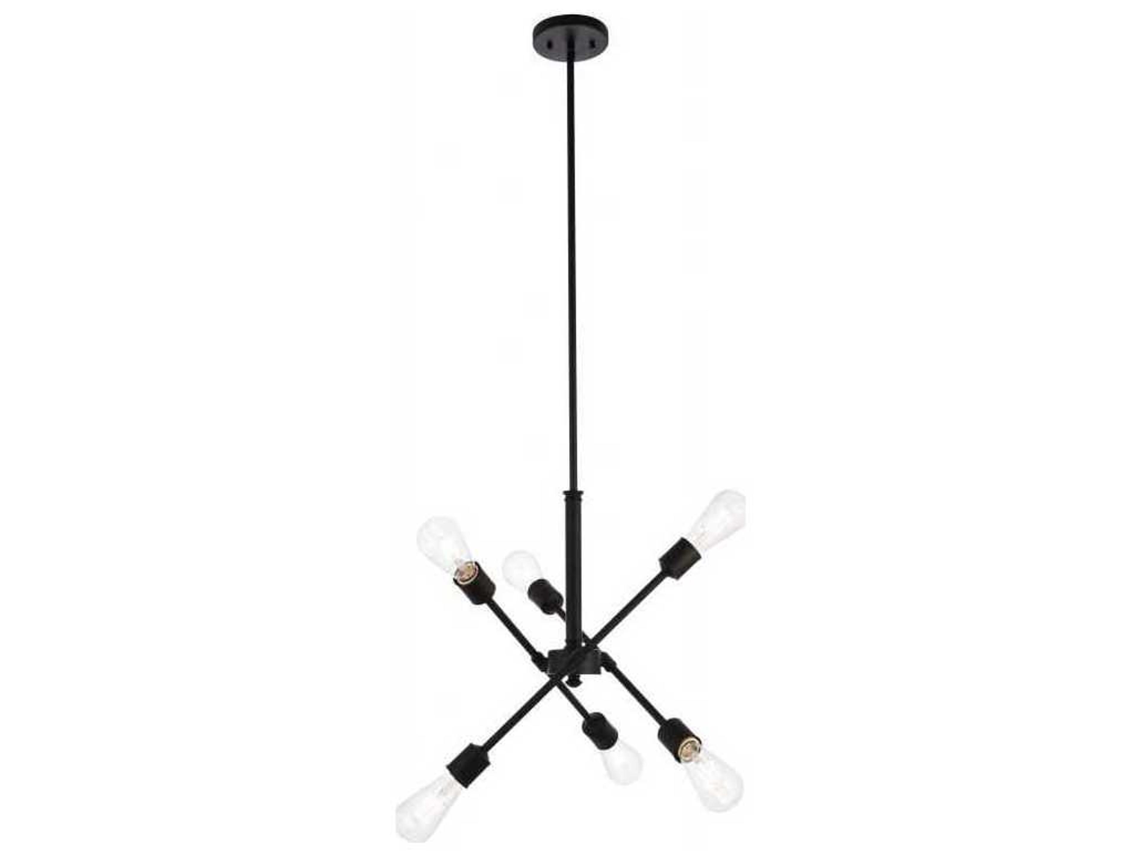 Elegant Lighting Axel 6-Light Black Sputnik Pendant