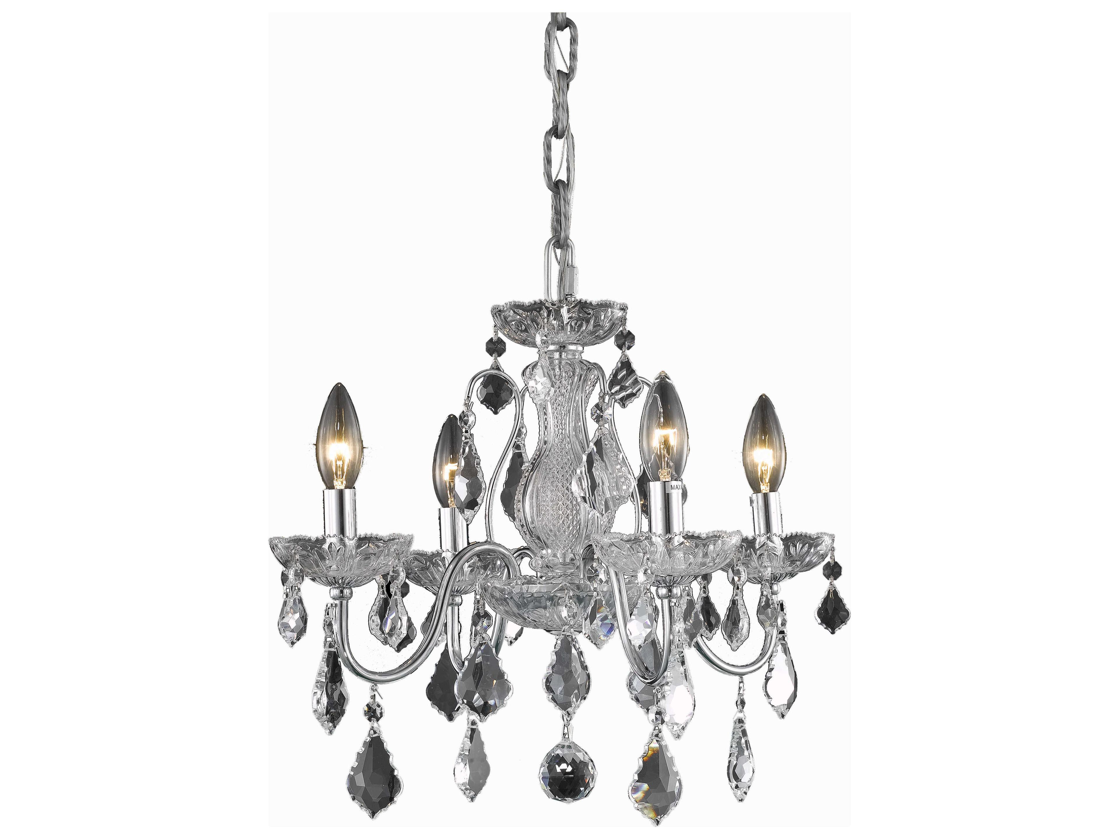 Elegant Lighting Calista 4-Light Chrome Crystal Candelabra Chandelier