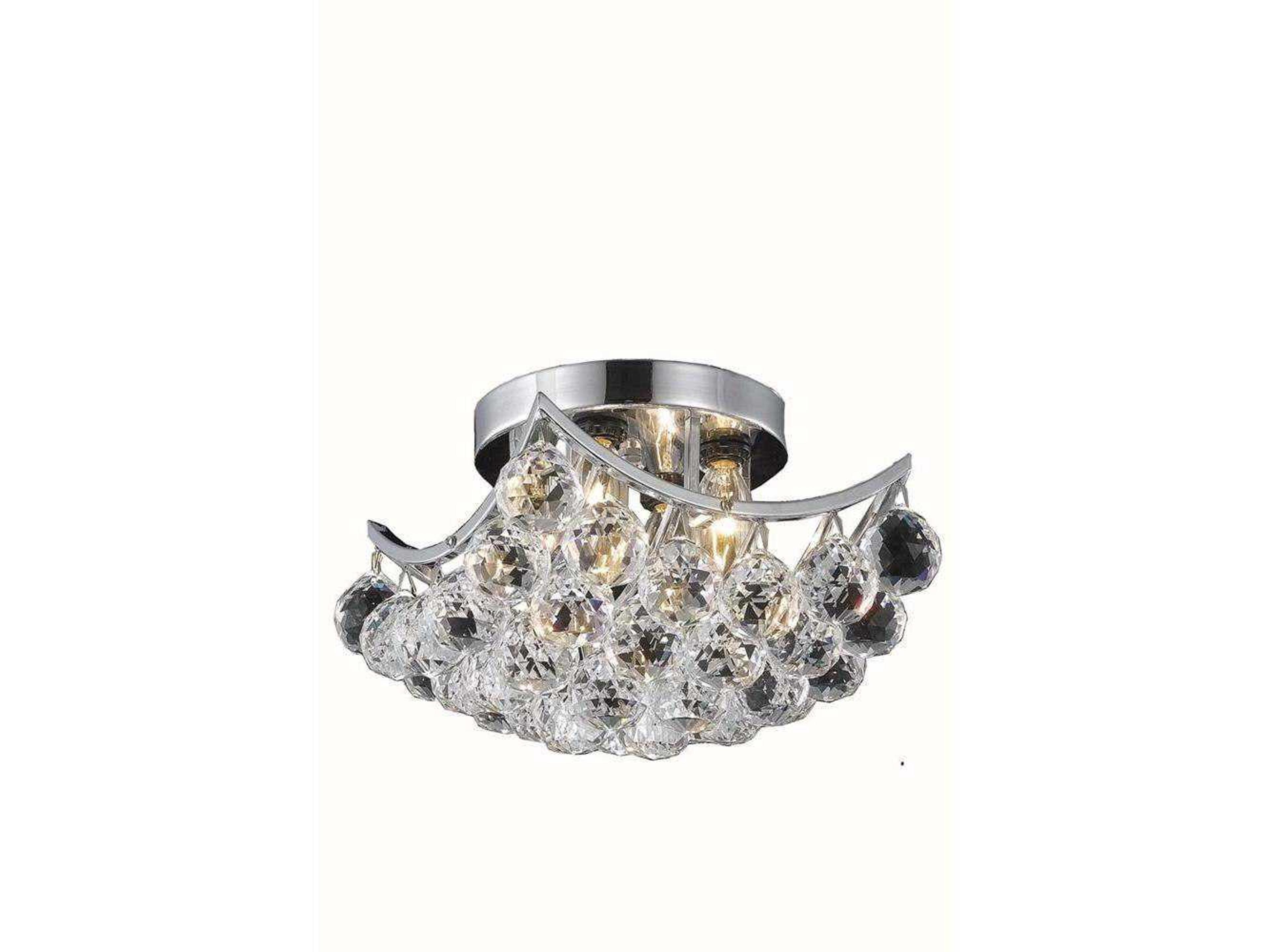 Elegant Lighting Corona Chrome Clear Crystal Bowl Flush Mount