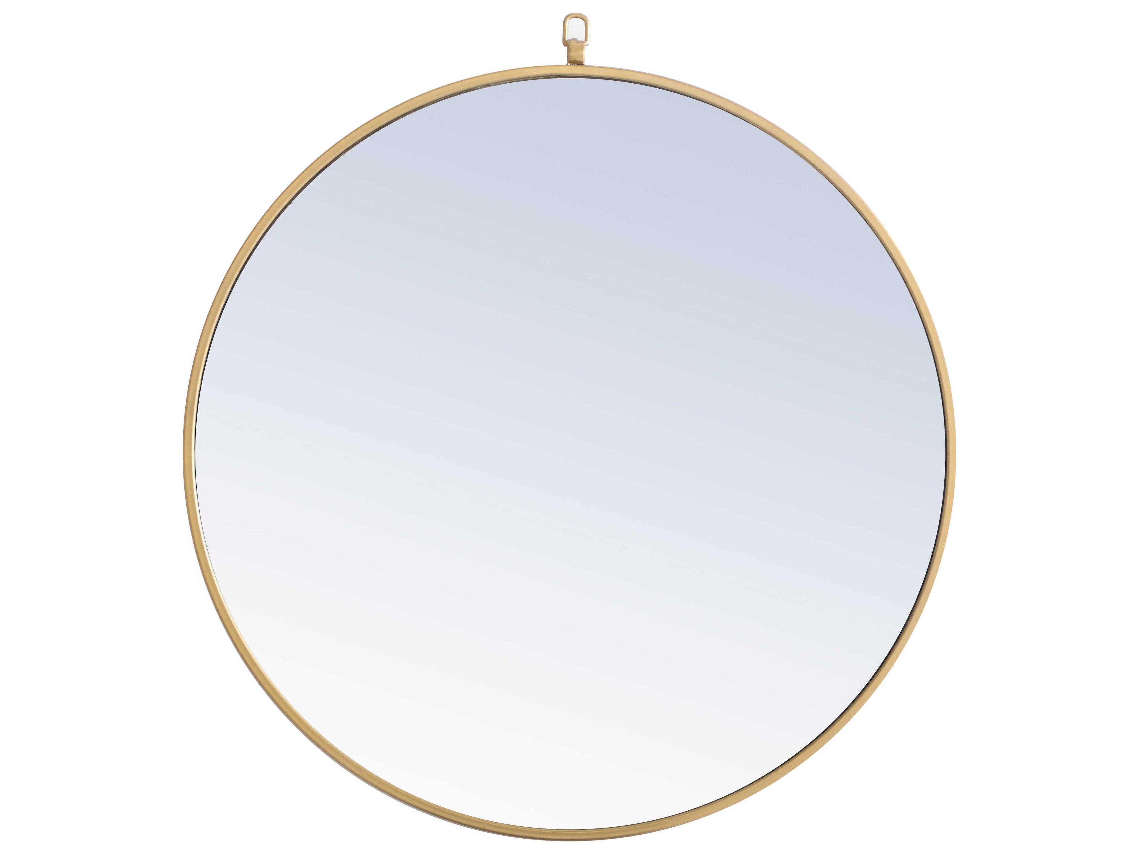 Elegant Lighting Eternity Brass Round Wall Mirror