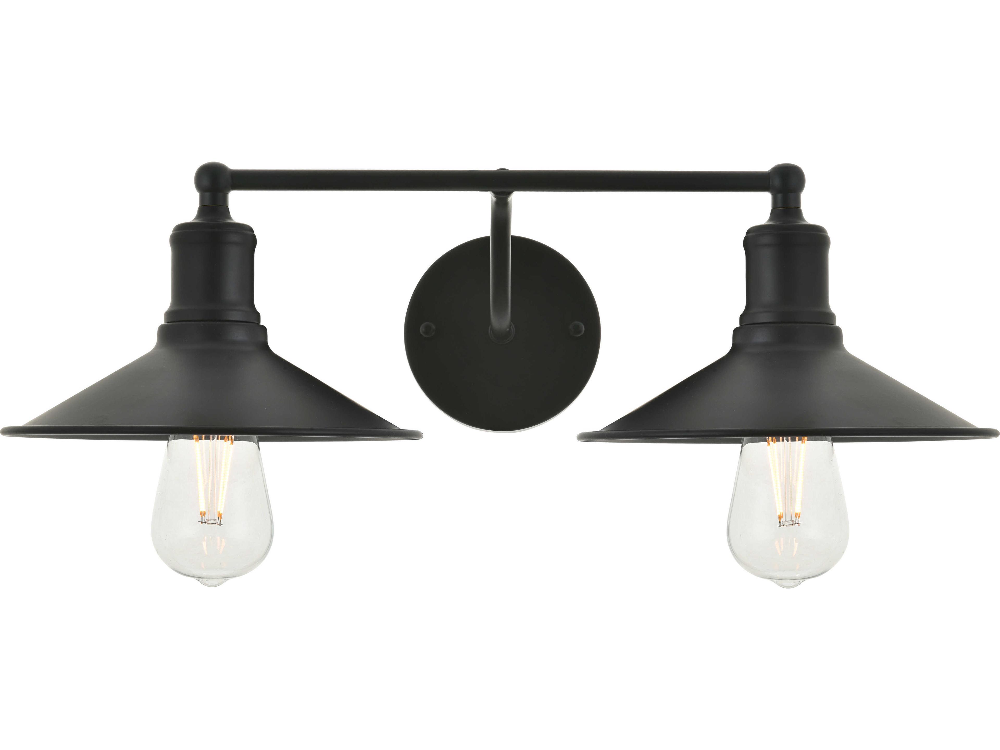 Elegant Lighting Etude 2-Light Black Vanity Light
