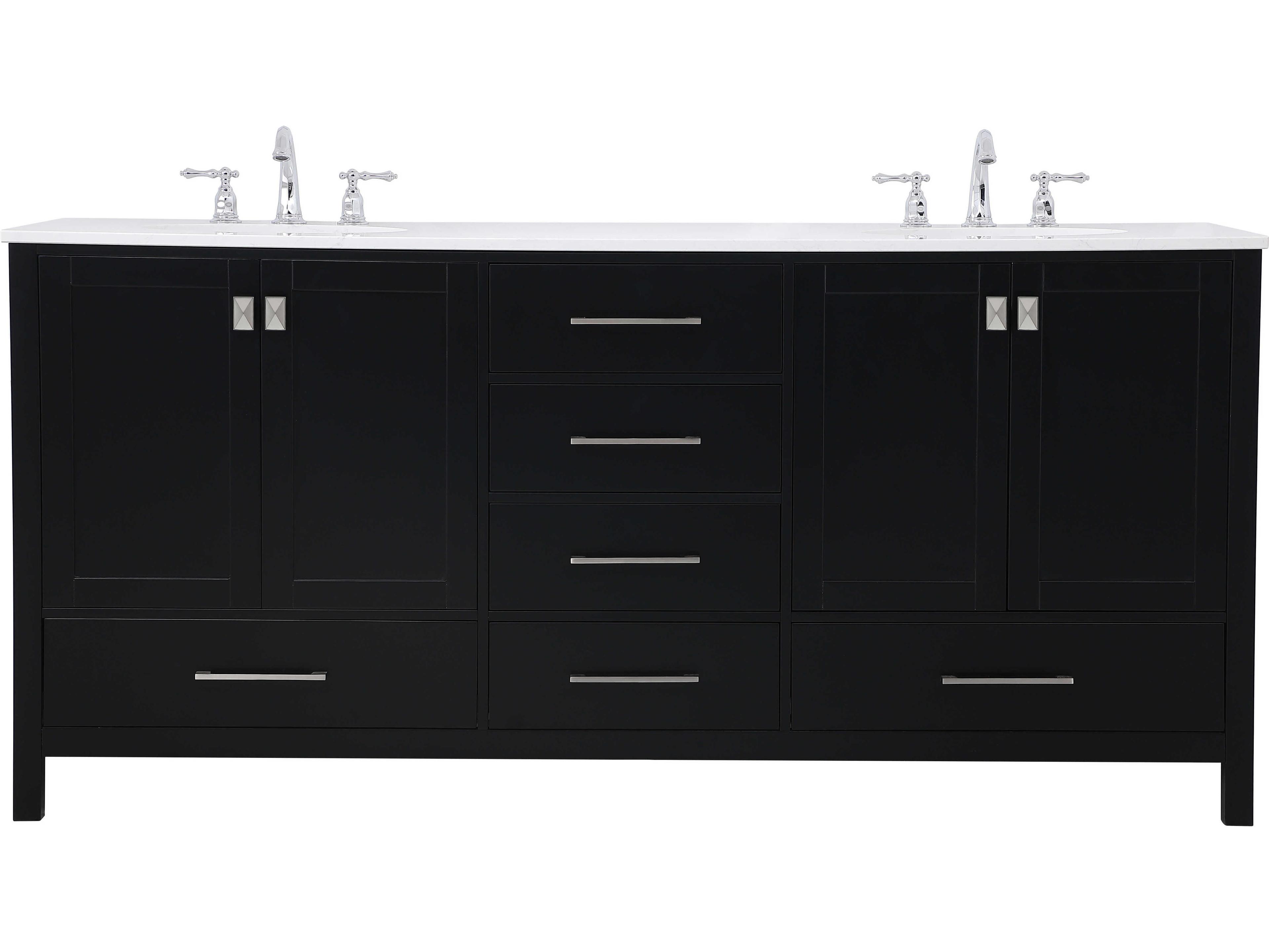 Elegant Lighting Irene Black 72" Vanity