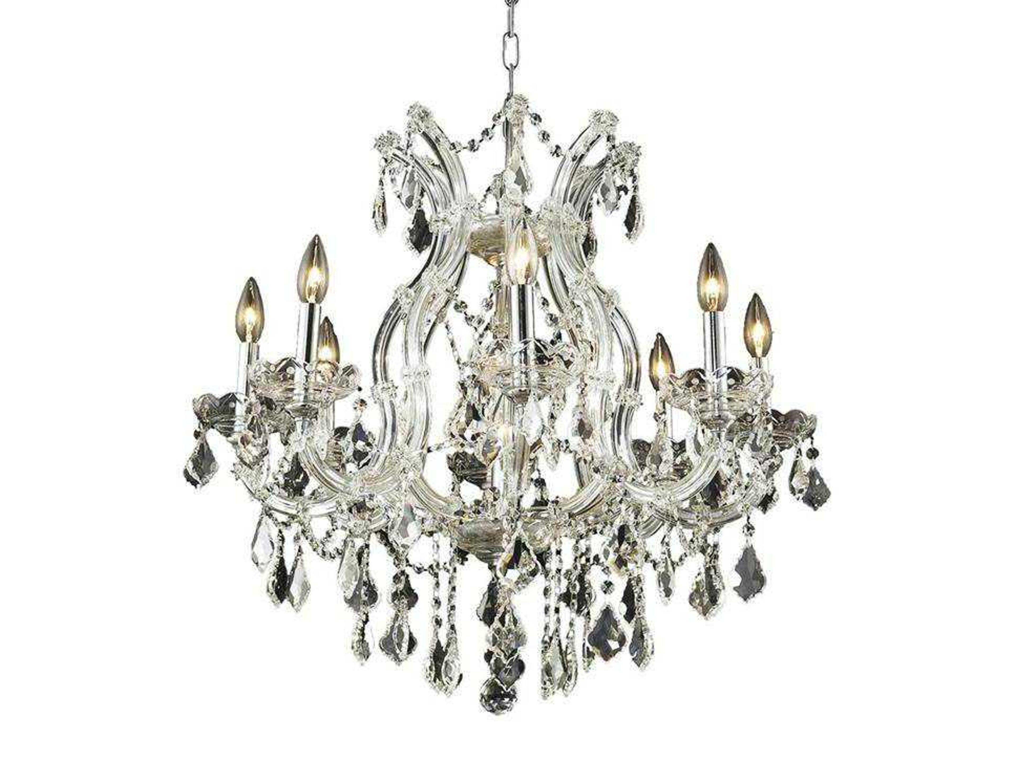 Elegant Lighting Maria Theresa 9-Light Chrome Clear Crystal Candelabra Chandelier