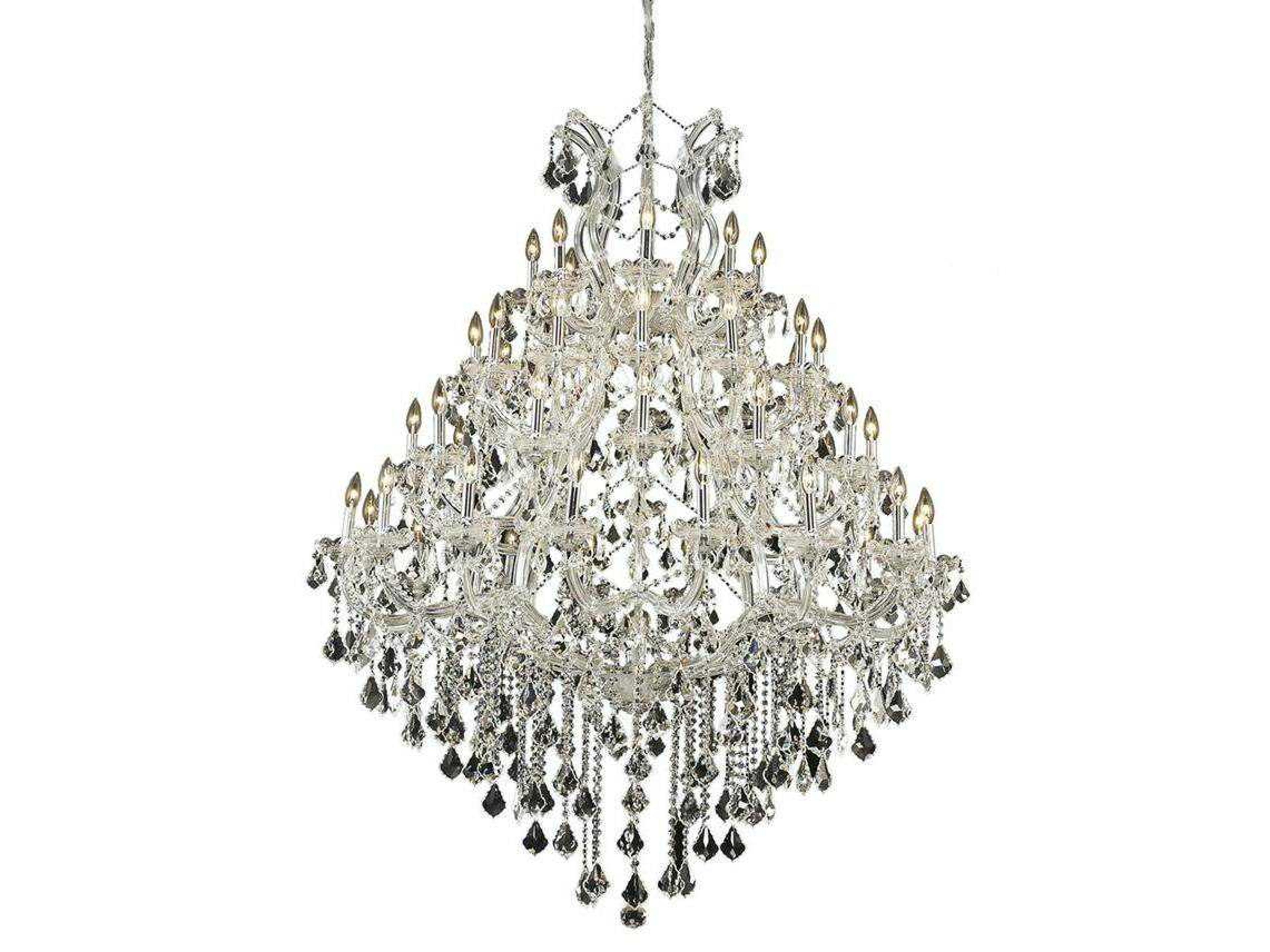Elegant Lighting Maria Theresa 49-Light Chrome Clear Crystal Candelabra Tiered Chandelier