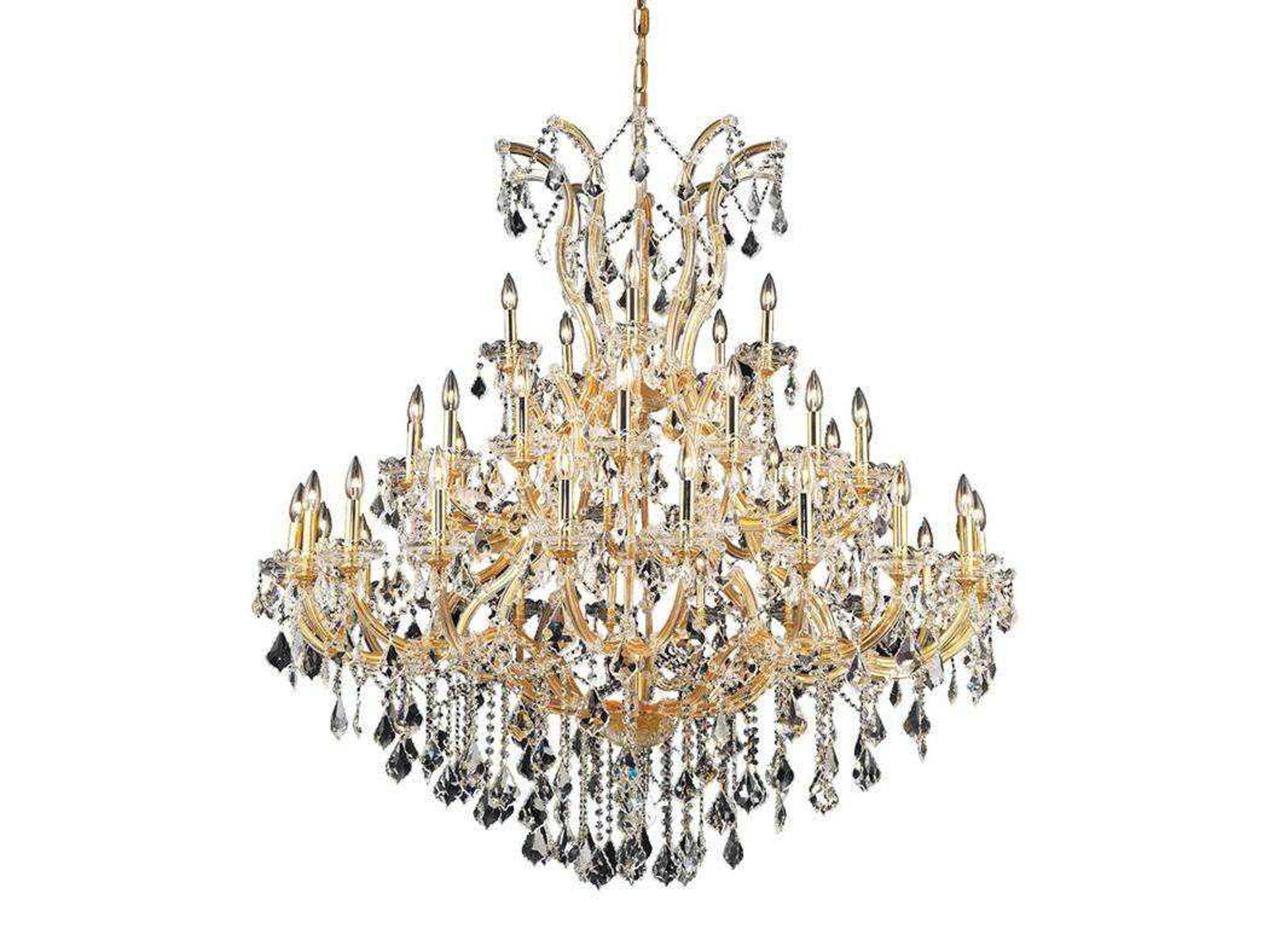 Elegant Lighting Maria Theresa 41-Light Gold Clear Crystal Tiered Chandelier