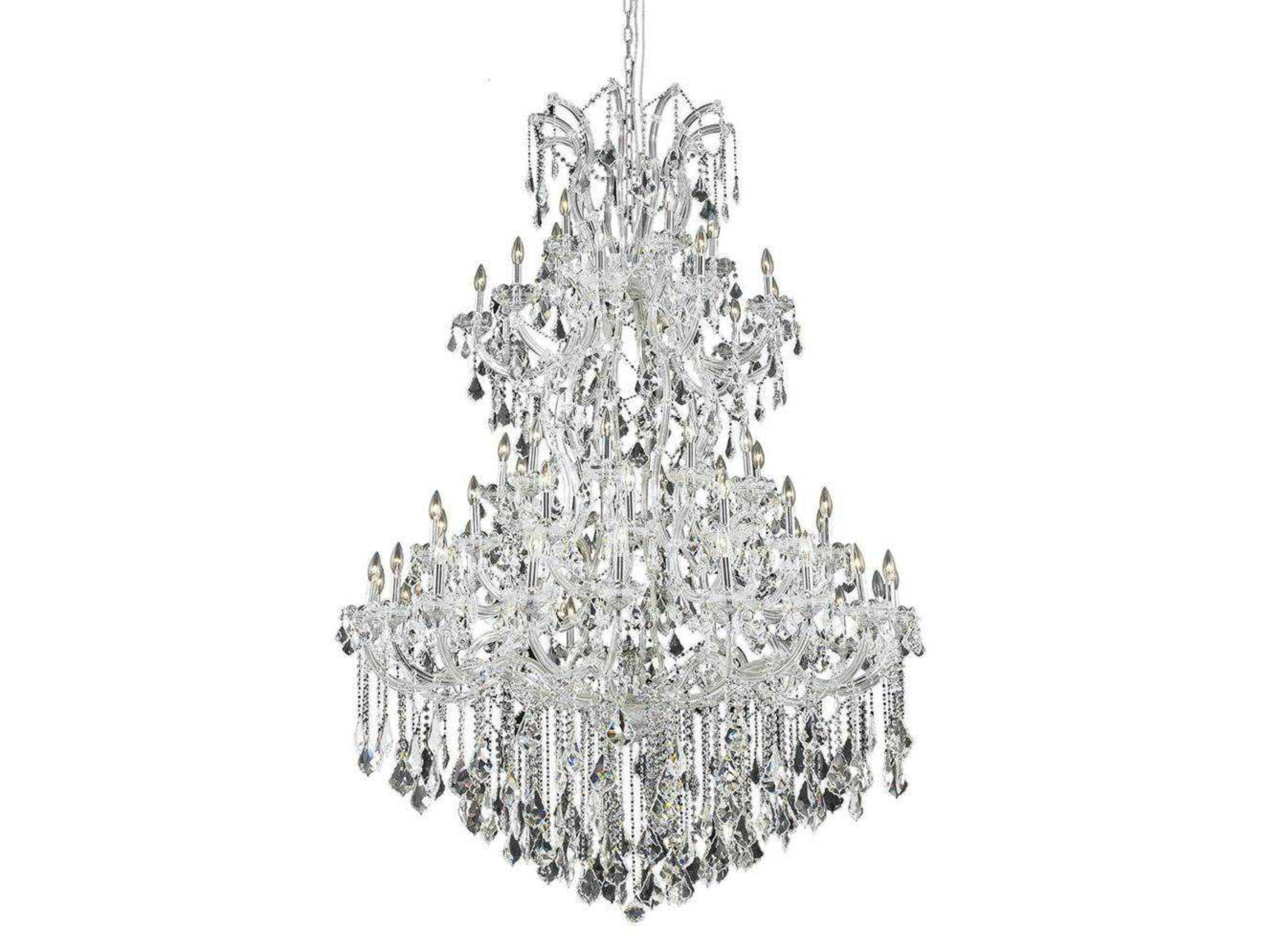 Elegant Lighting Maria Theresa 61-Light Chrome Clear Crystal Candelabra Chandelier