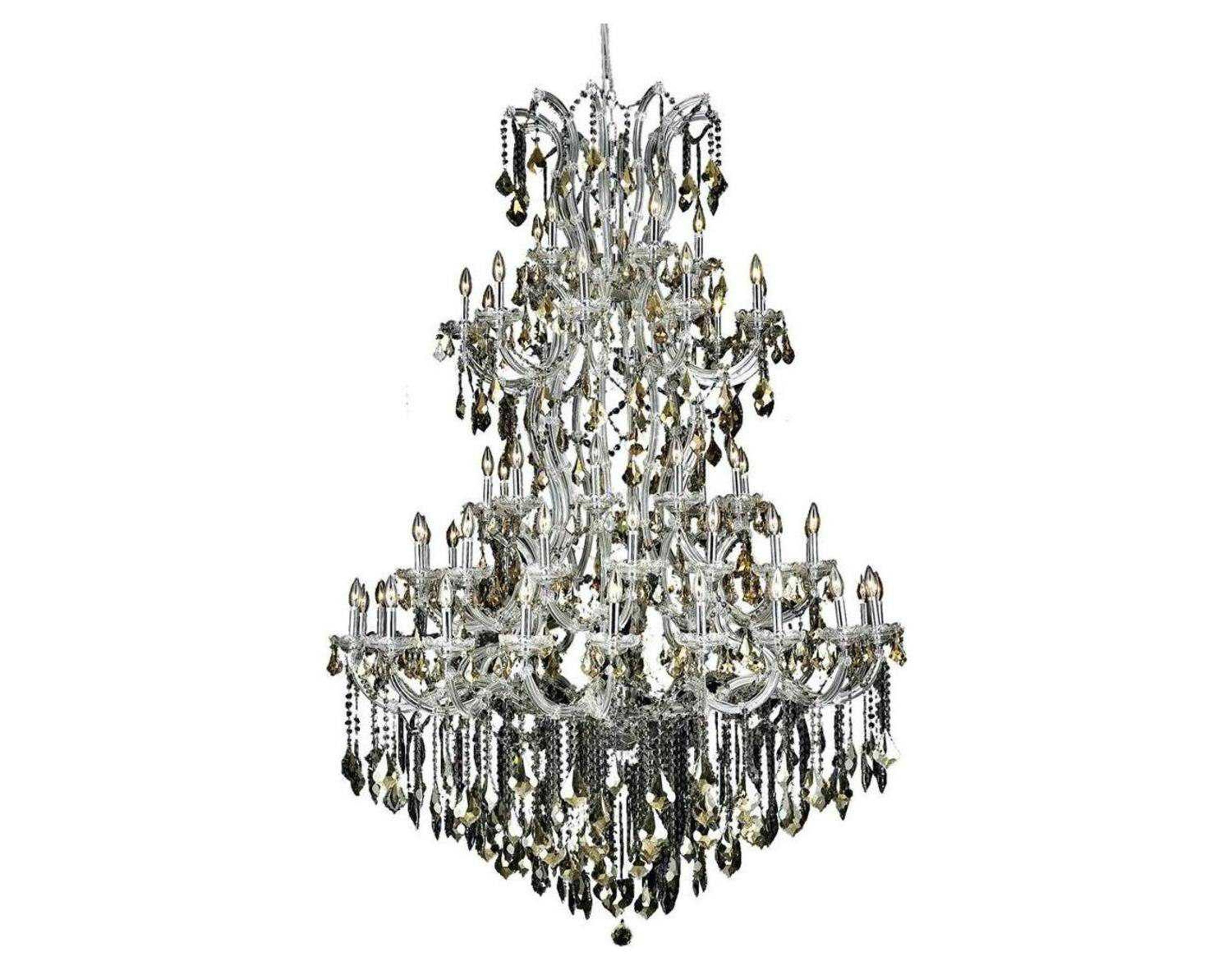 Elegant Lighting Maria Theresa 61-Light Chrome Gold Crystal Candelabra Tiered Chandelier