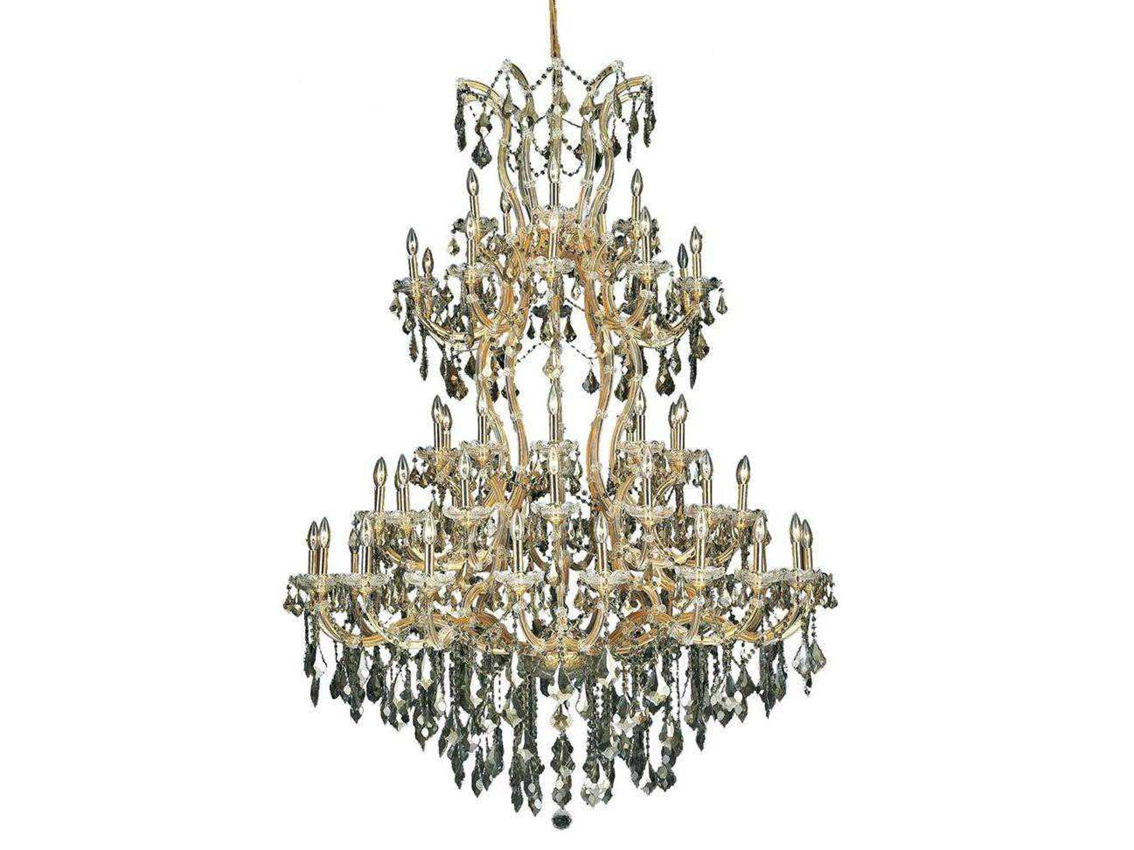 Elegant Lighting Maria Theresa 61-Light Gold Crystal Candelabra Tiered Chandelier