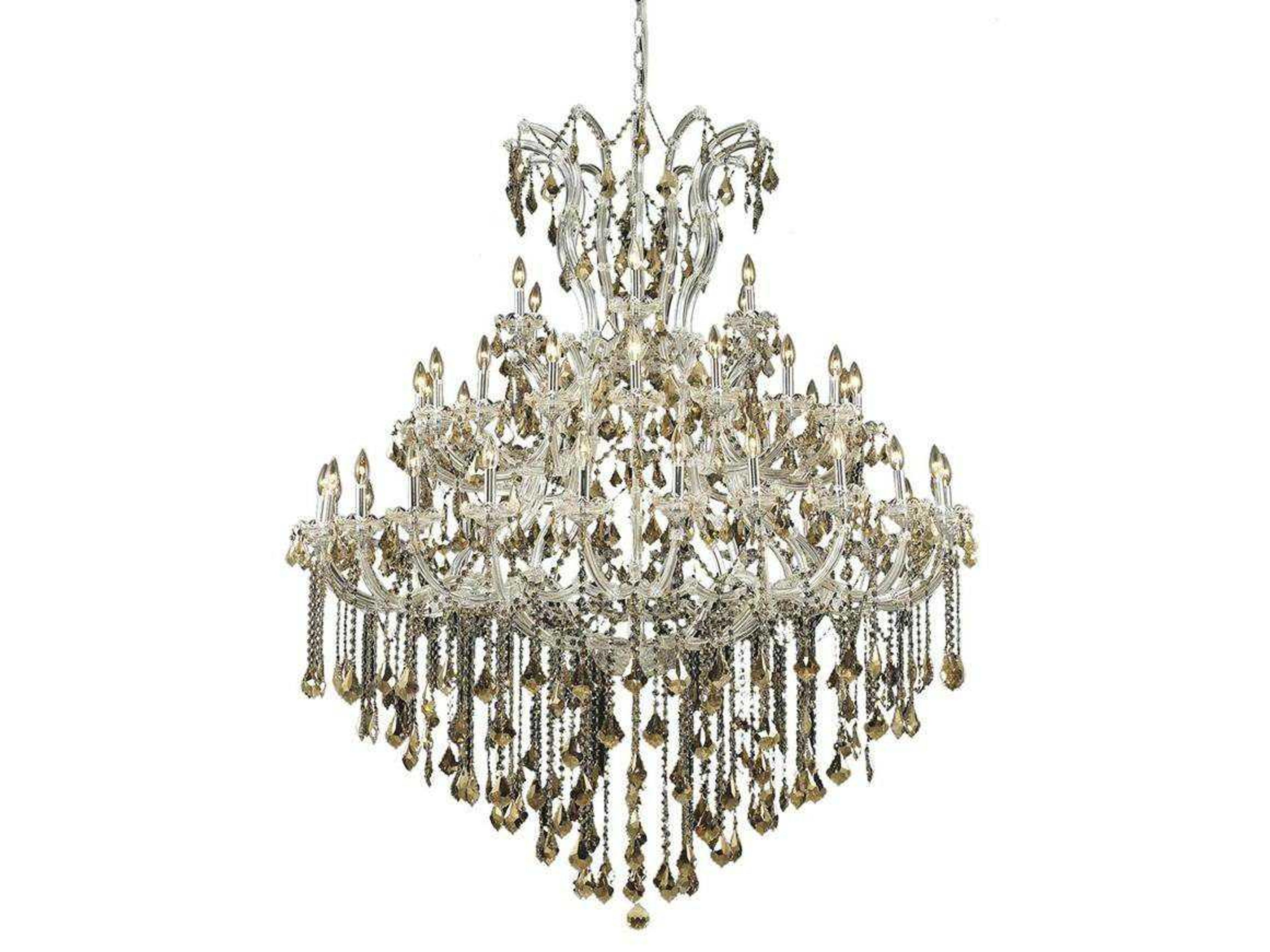 Elegant Lighting Maria Theresa 49-Light Chrome Gold Crystal Candelabra Tiered Chandelier