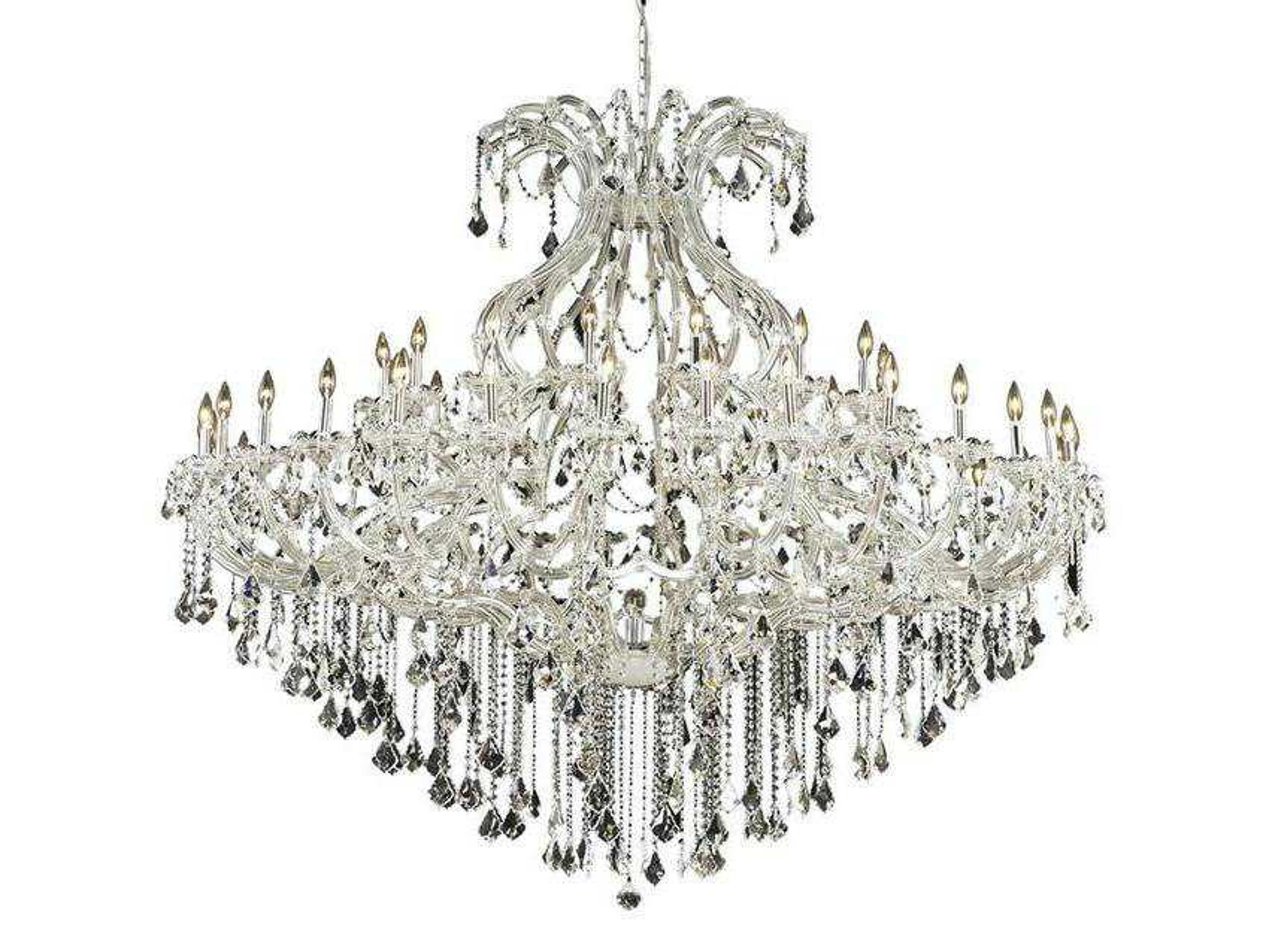 Elegant Lighting Maria Theresa 49-Light Chrome Clear Crystal Candelabra Tiered Chandelier