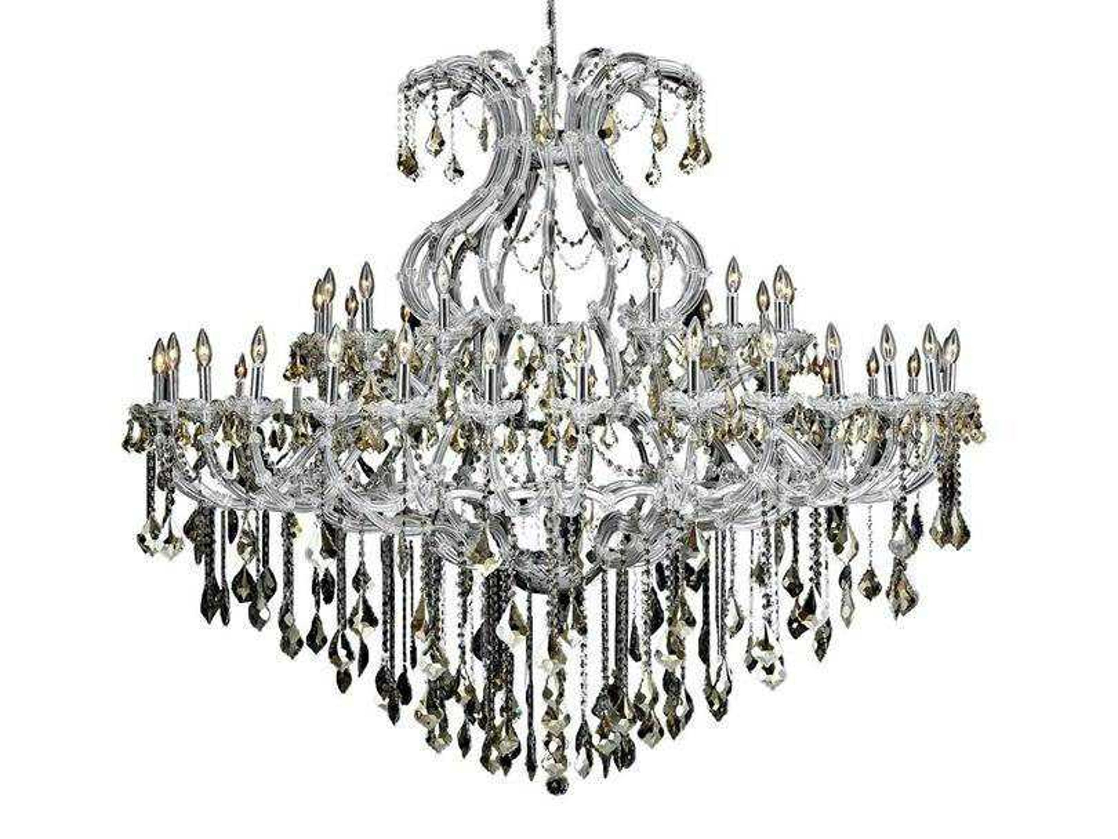Elegant Lighting Maria Theresa 49-Light Chrome Gold Crystal Candelabra Tiered Chandelier