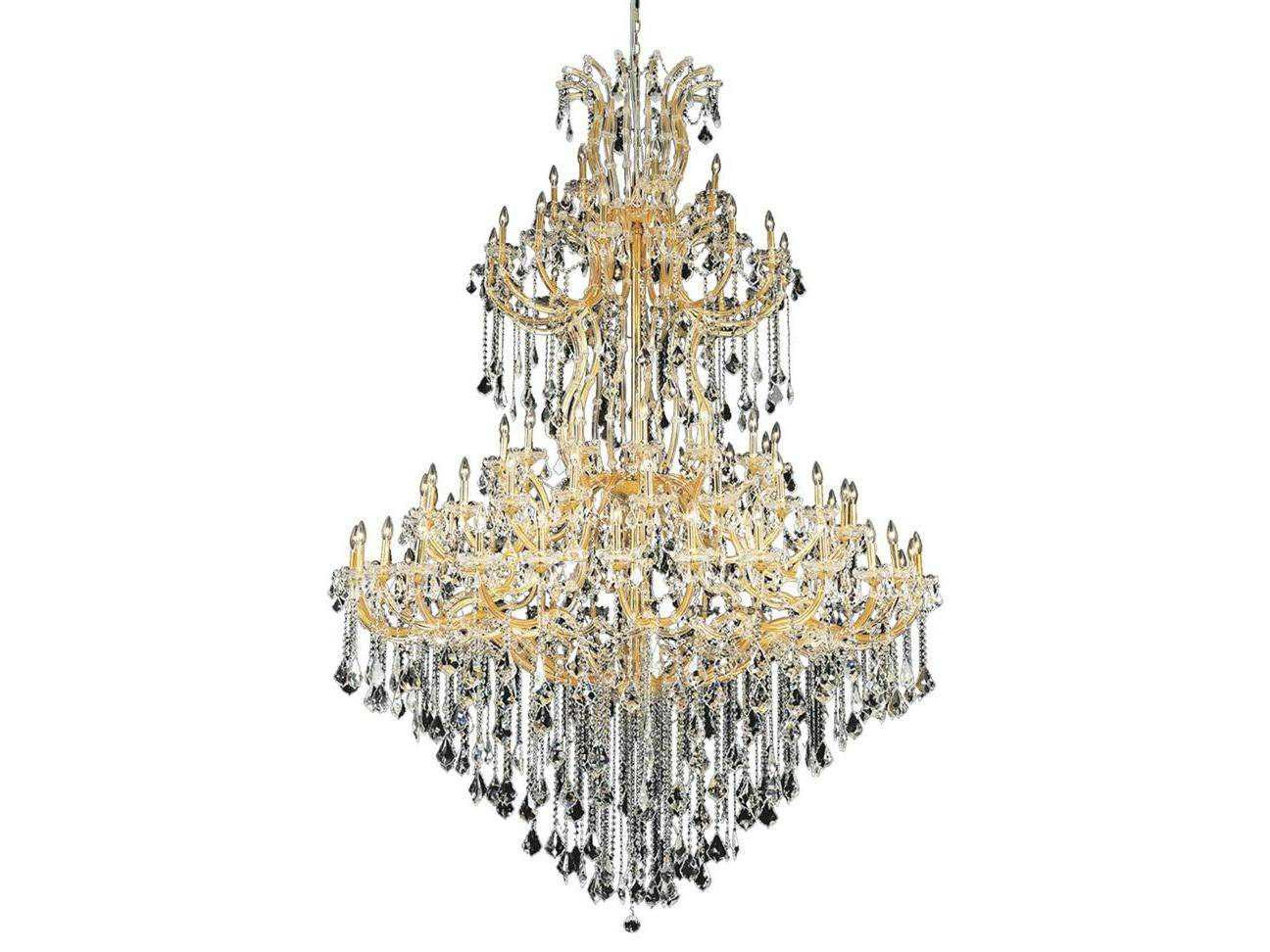 Elegant Lighting Maria Theresa 85-Light Gold Clear Crystal Candelabra Tiered Chandelier