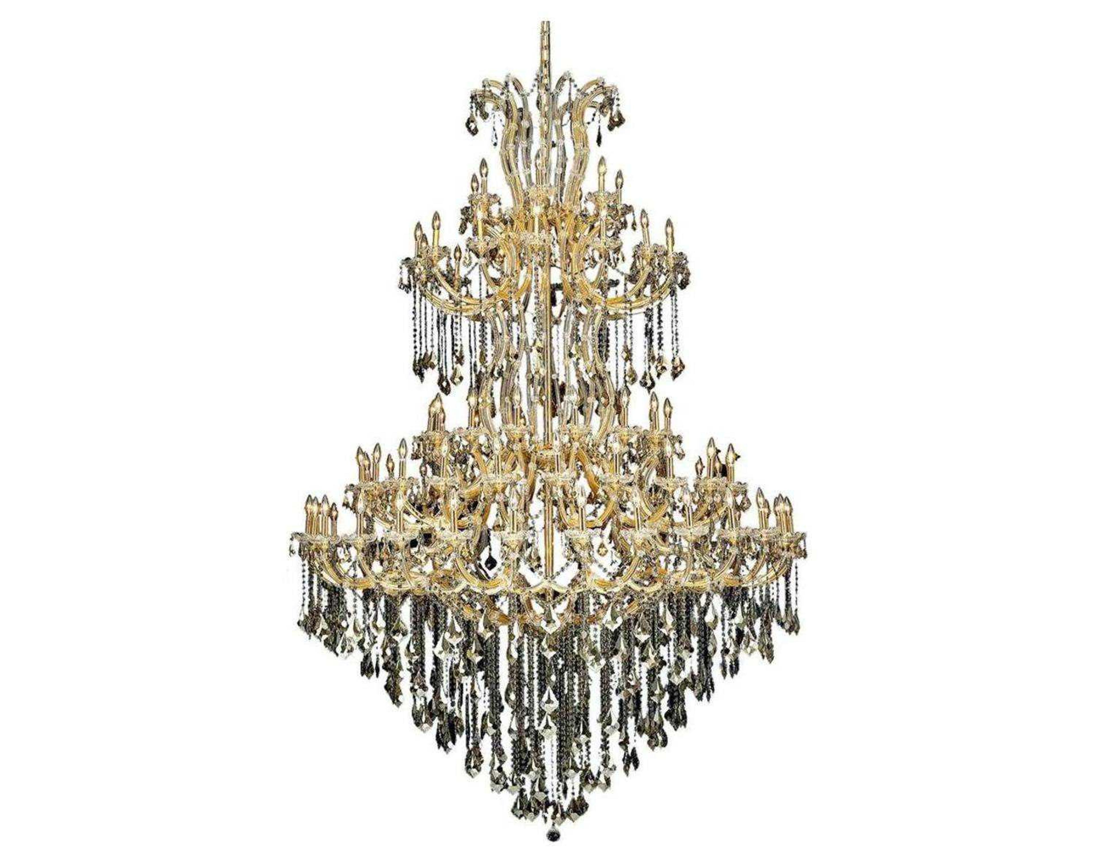 Elegant Lighting Maria Theresa 85-Light Gold Crystal Candelabra Tiered Chandelier