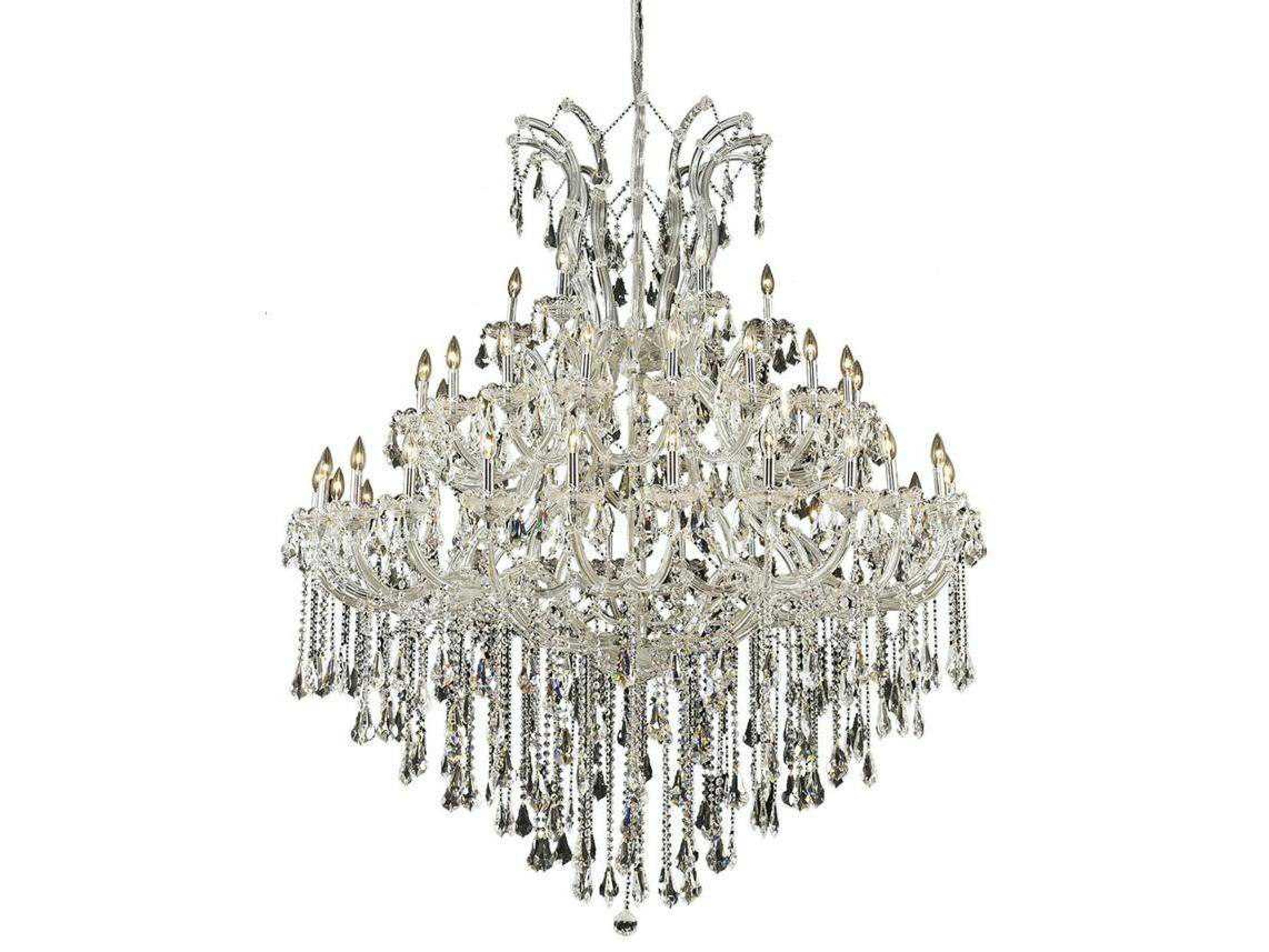 Elegant Lighting Maria Theresa 49-Light Chrome Clear Crystal Candelabra Tiered Chandelier