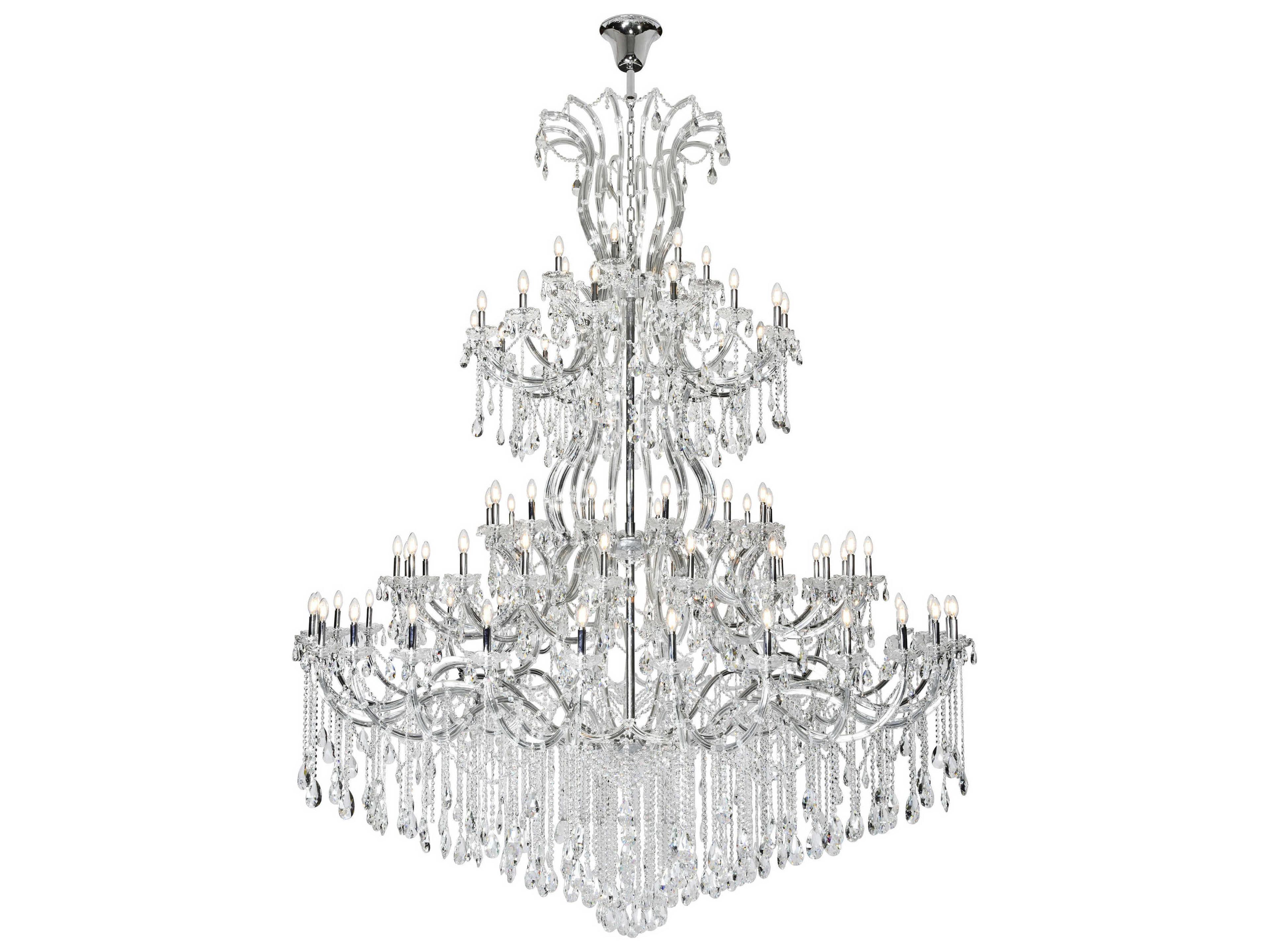 Elegant Lighting Maria Theresa 84-Light Chrome Clear Crystal Glass Candelabra Tiered Chandelier