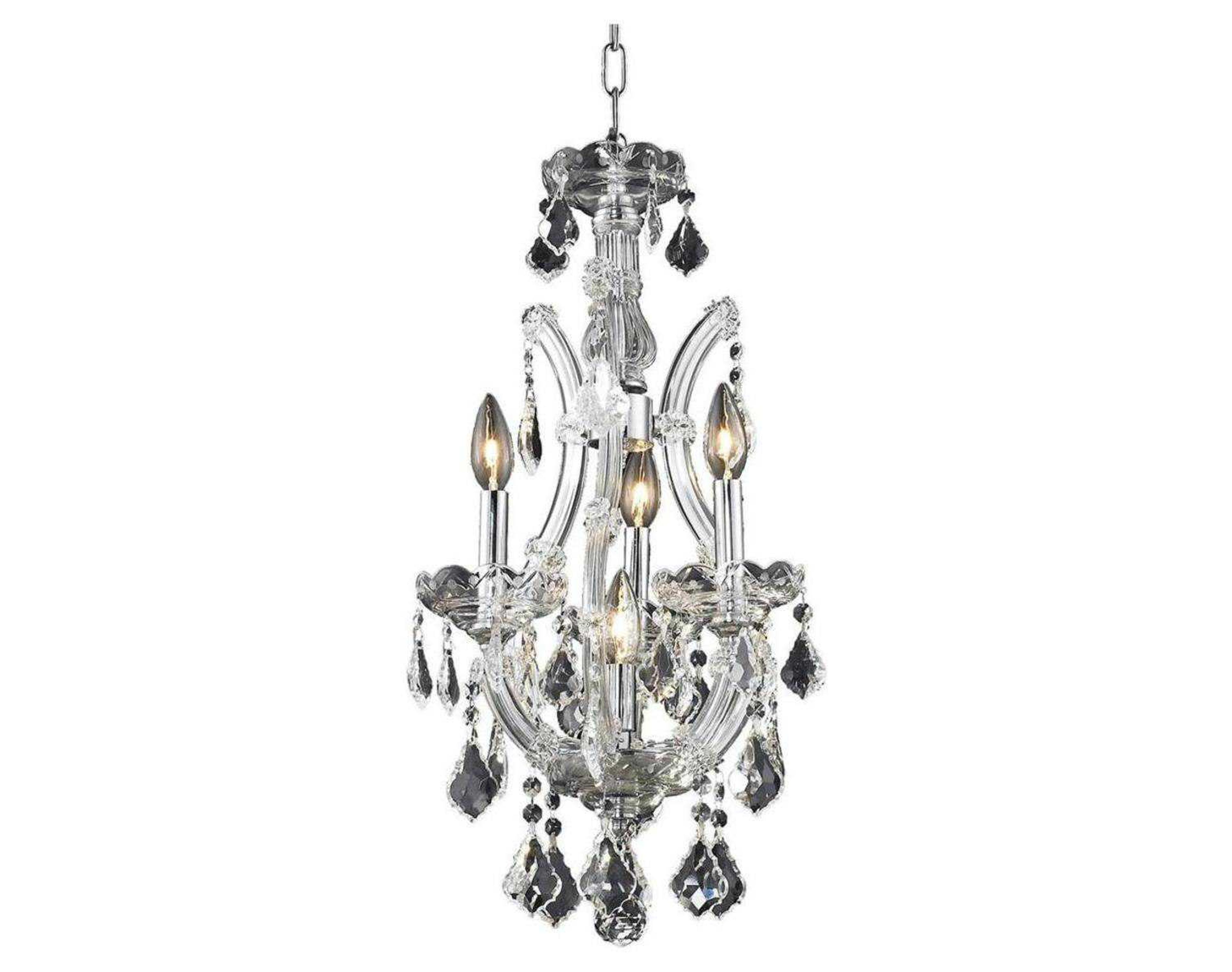 Elegant Lighting Maria Theresa 4-Light Chrome Clear Crystal Candelabra Chandelier