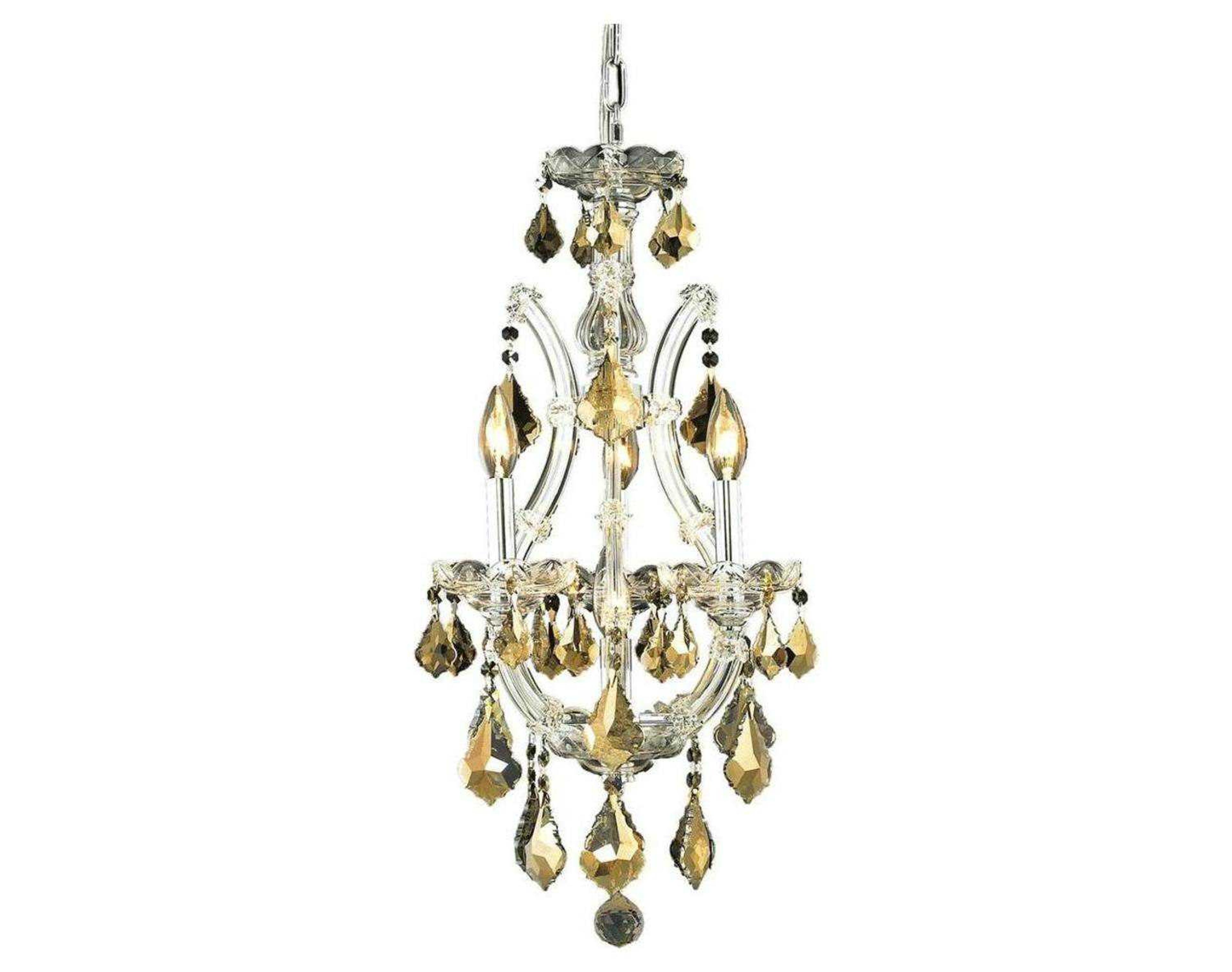 Elegant Lighting Maria Theresa 4-Light Chrome Gold Crystal Candelabra Chandelier