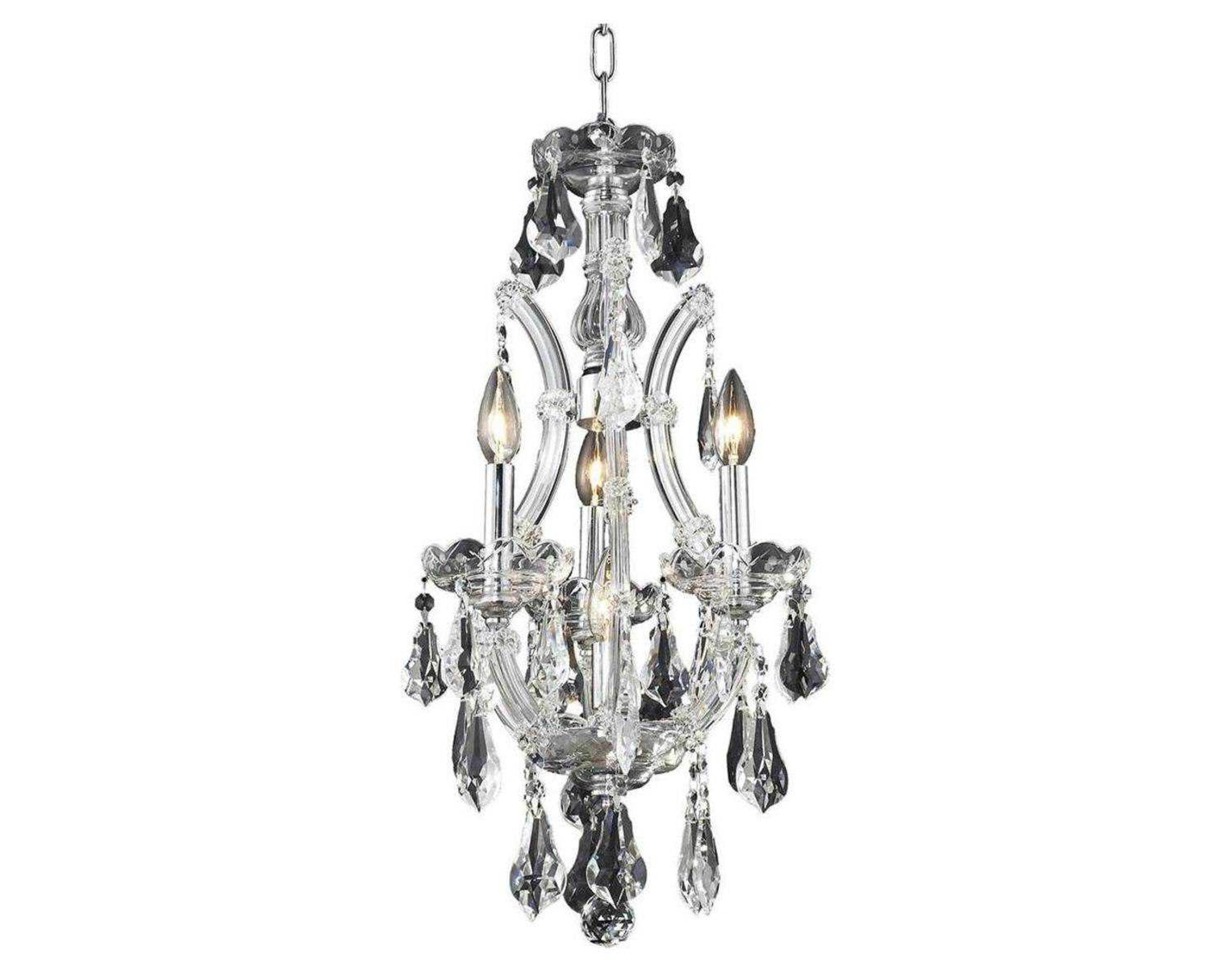 Elegant Lighting Maria Theresa 4-Light Chrome Clear Crystal Candelabra Chandelier