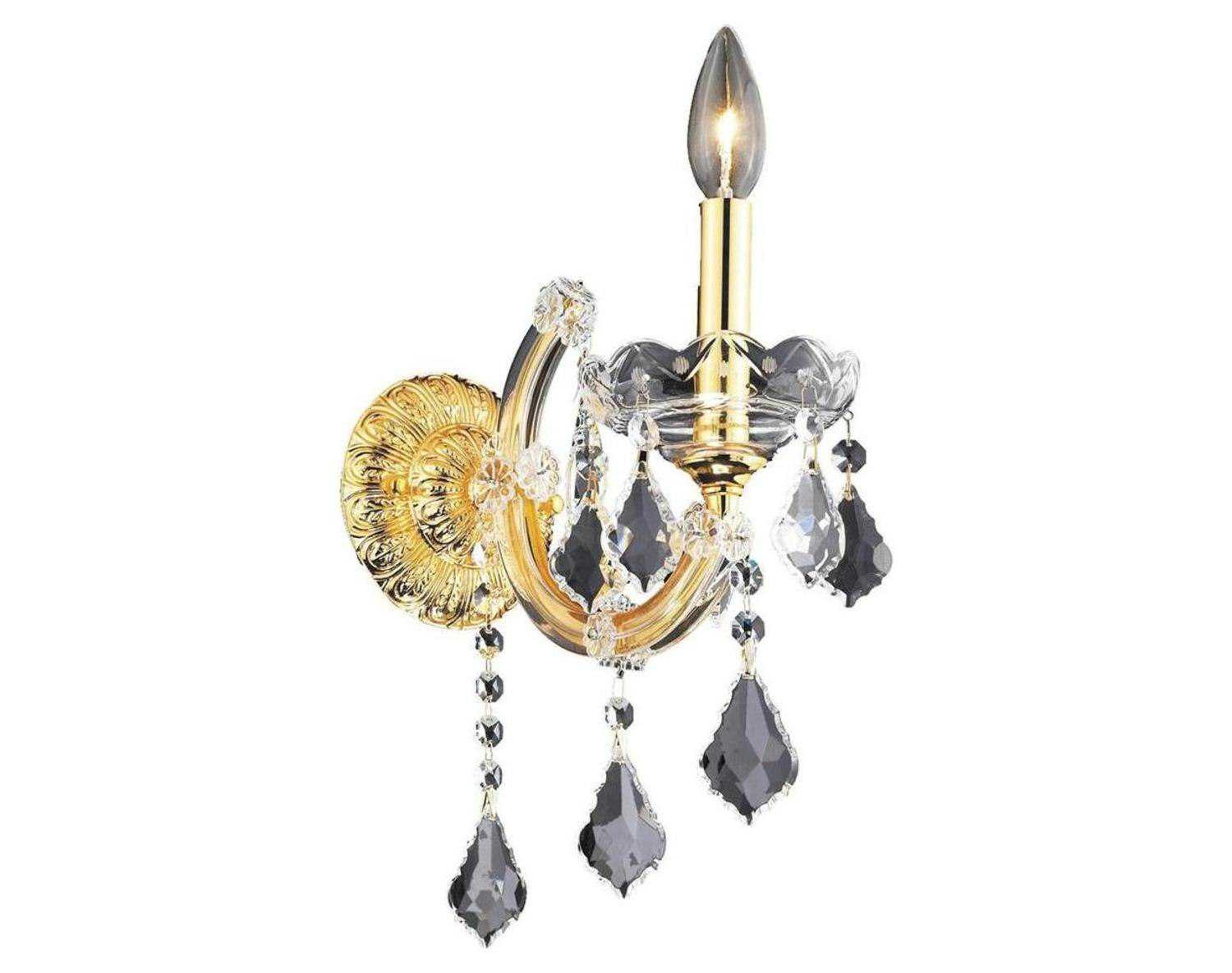 Elegant Lighting Maria Theresa Gold Clear Crystal Wall Sconce