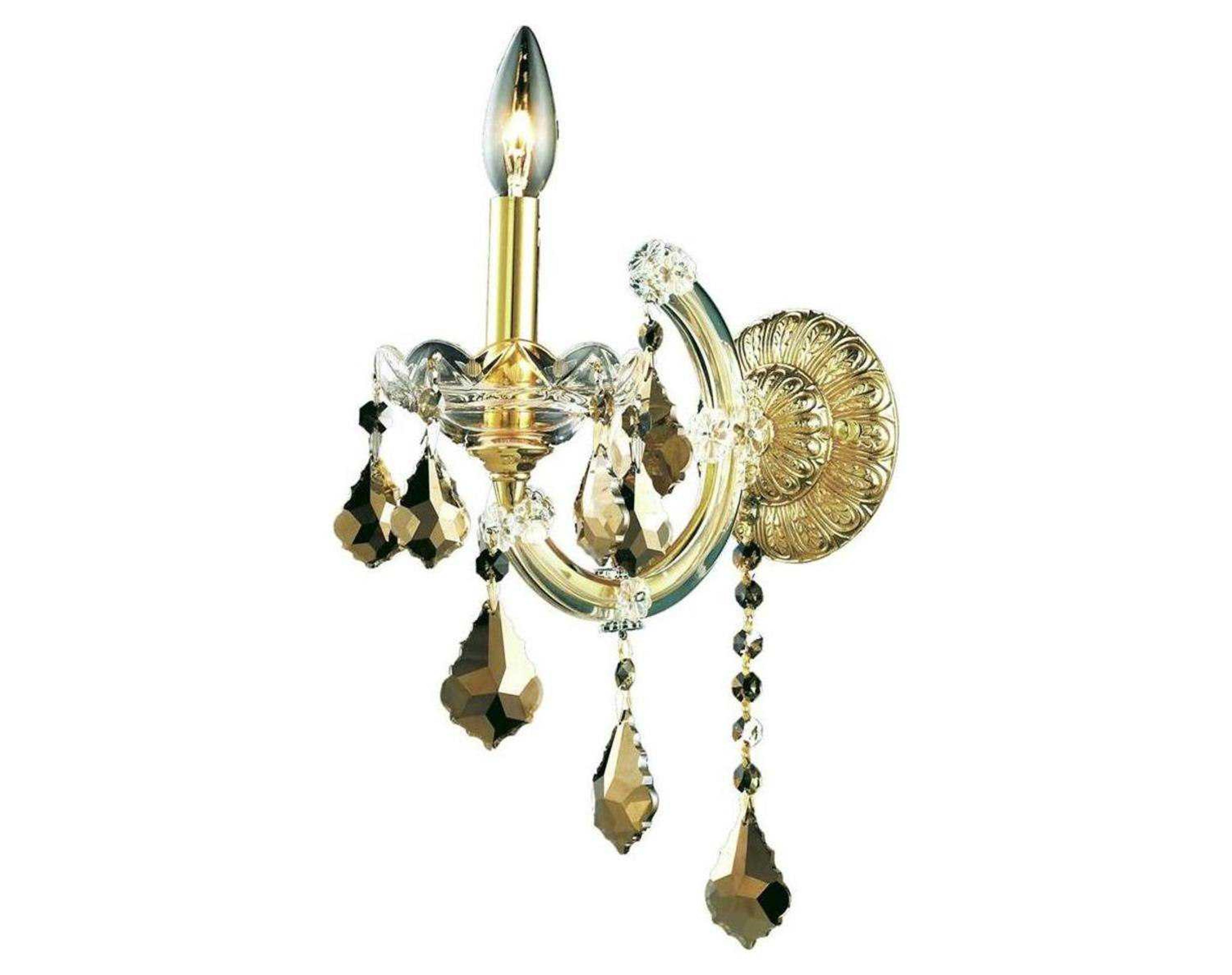 Elegant Lighting Maria Theresa Gold Crystal Wall Sconce