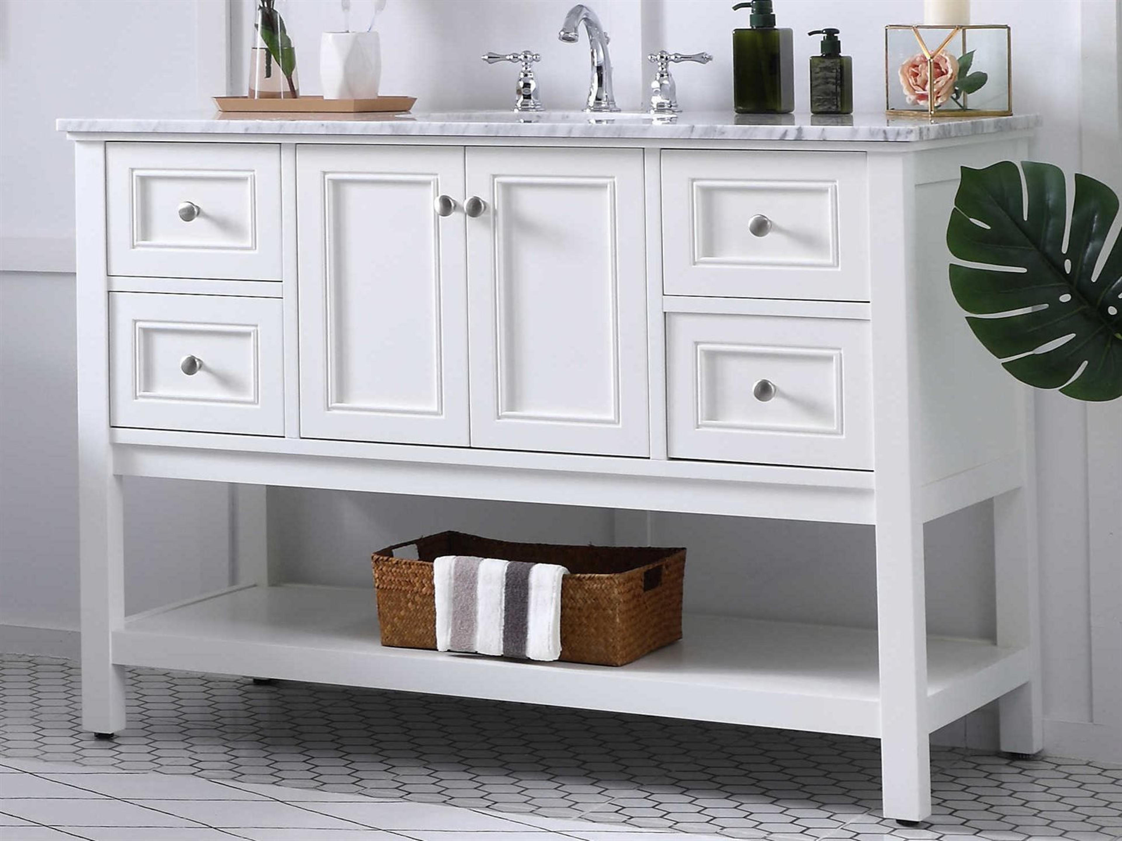 Elegant Lighting Metropolis White 48" Vanity