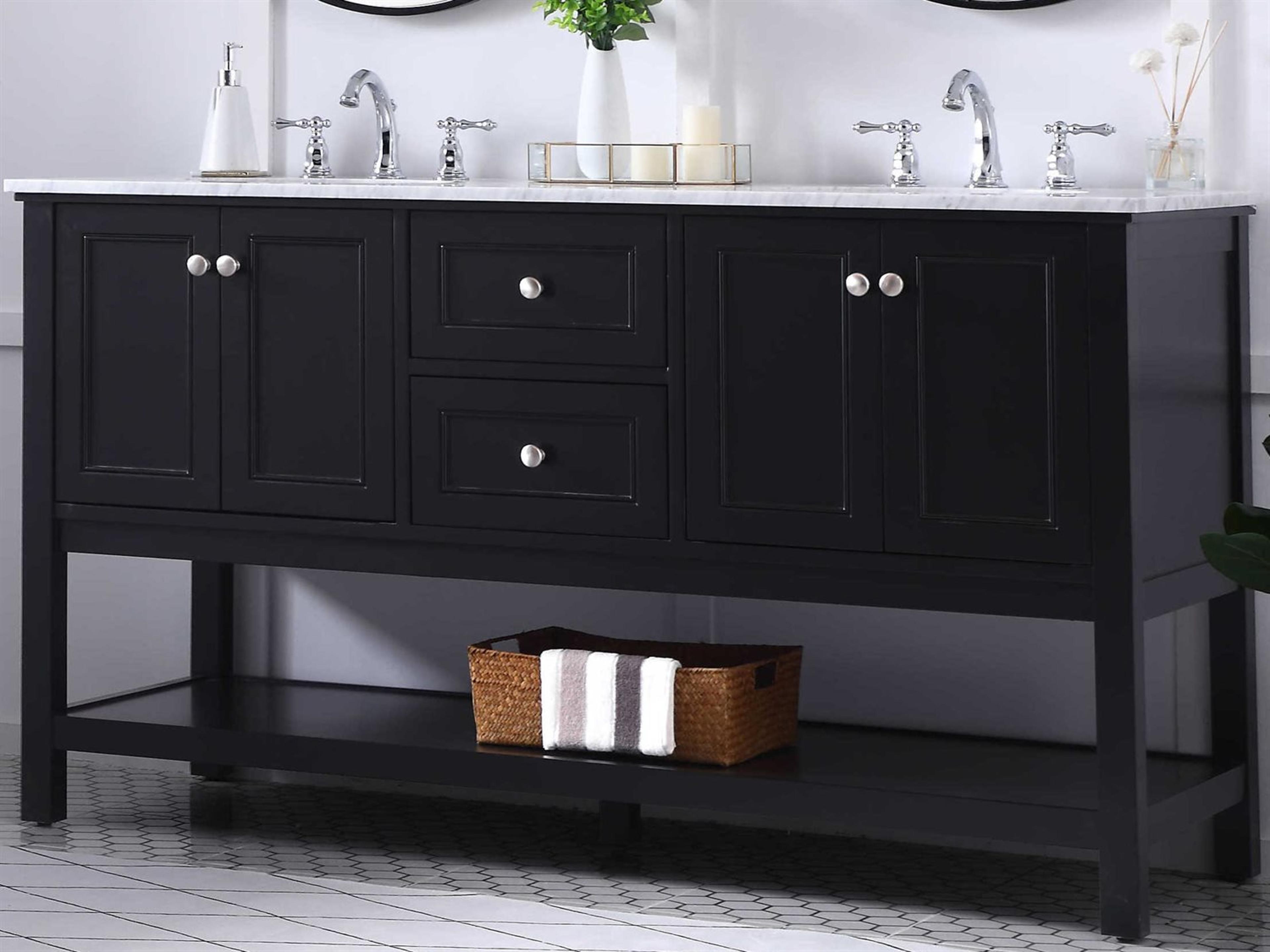 Elegant Lighting Metropolis Black 60" Vanity