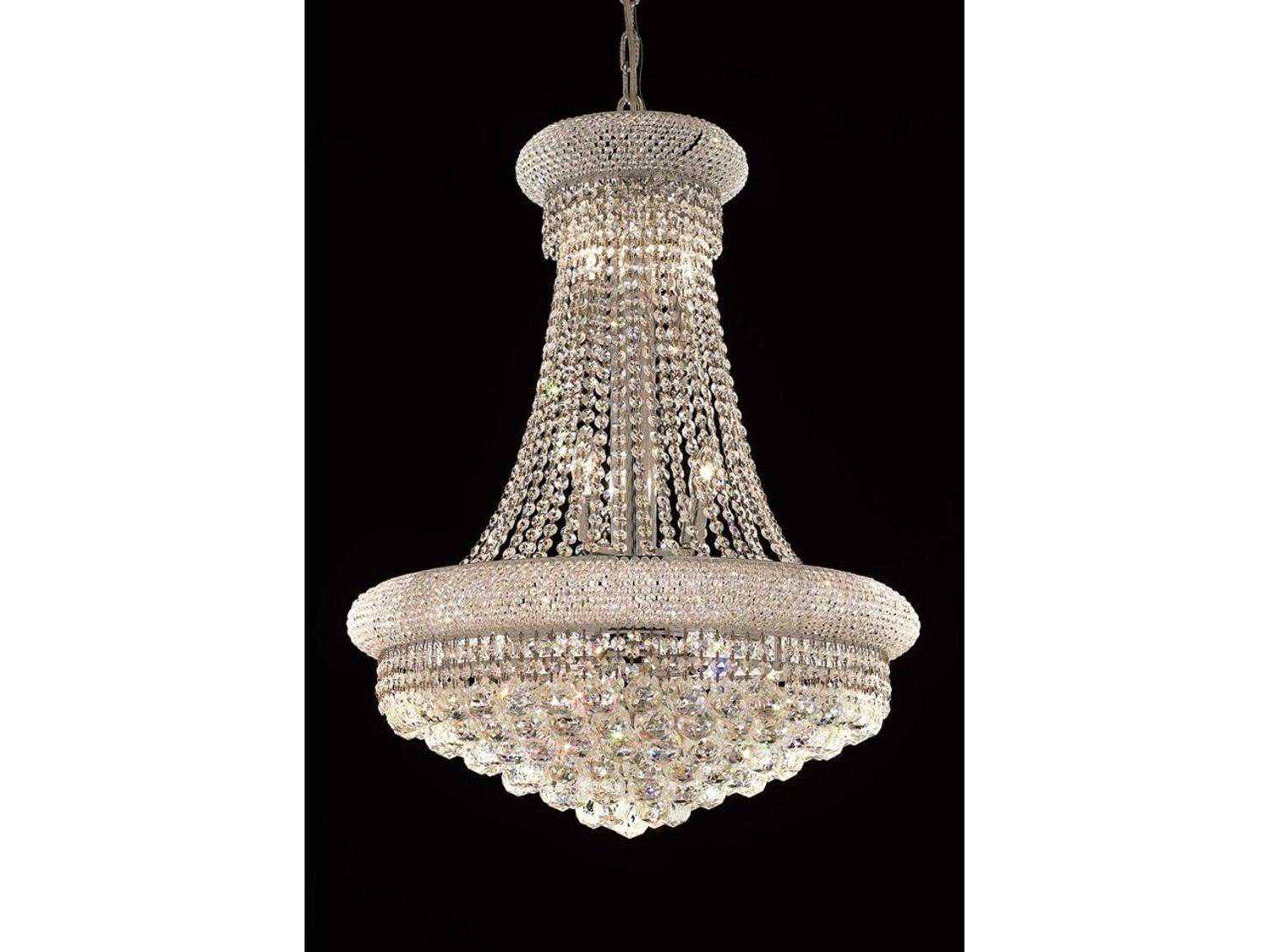 Elegant Lighting Primo 14-Light Chrome Clear Crystal Empire Tiered Chandelier